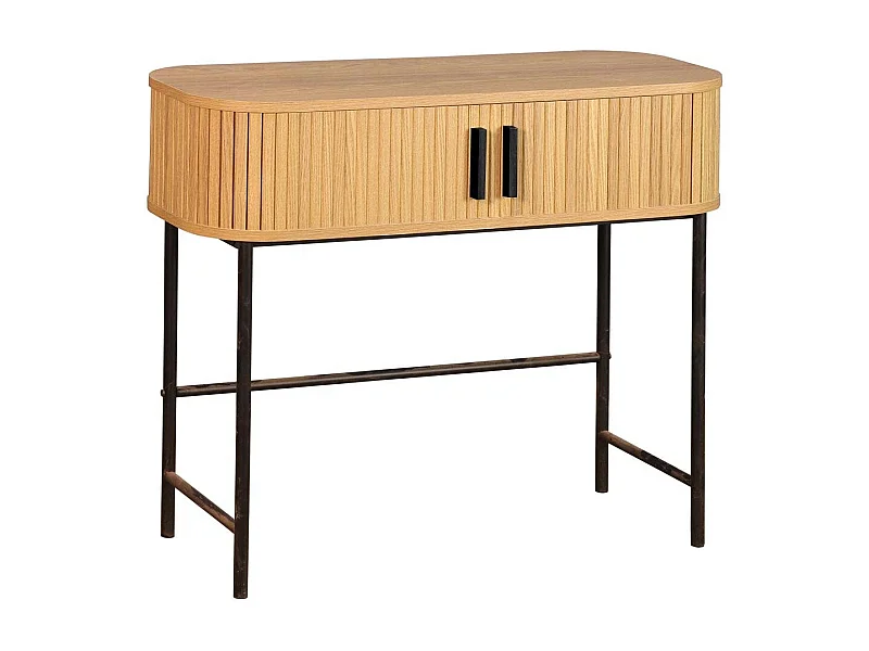 Console en bois et métal à lamelles Kyoto