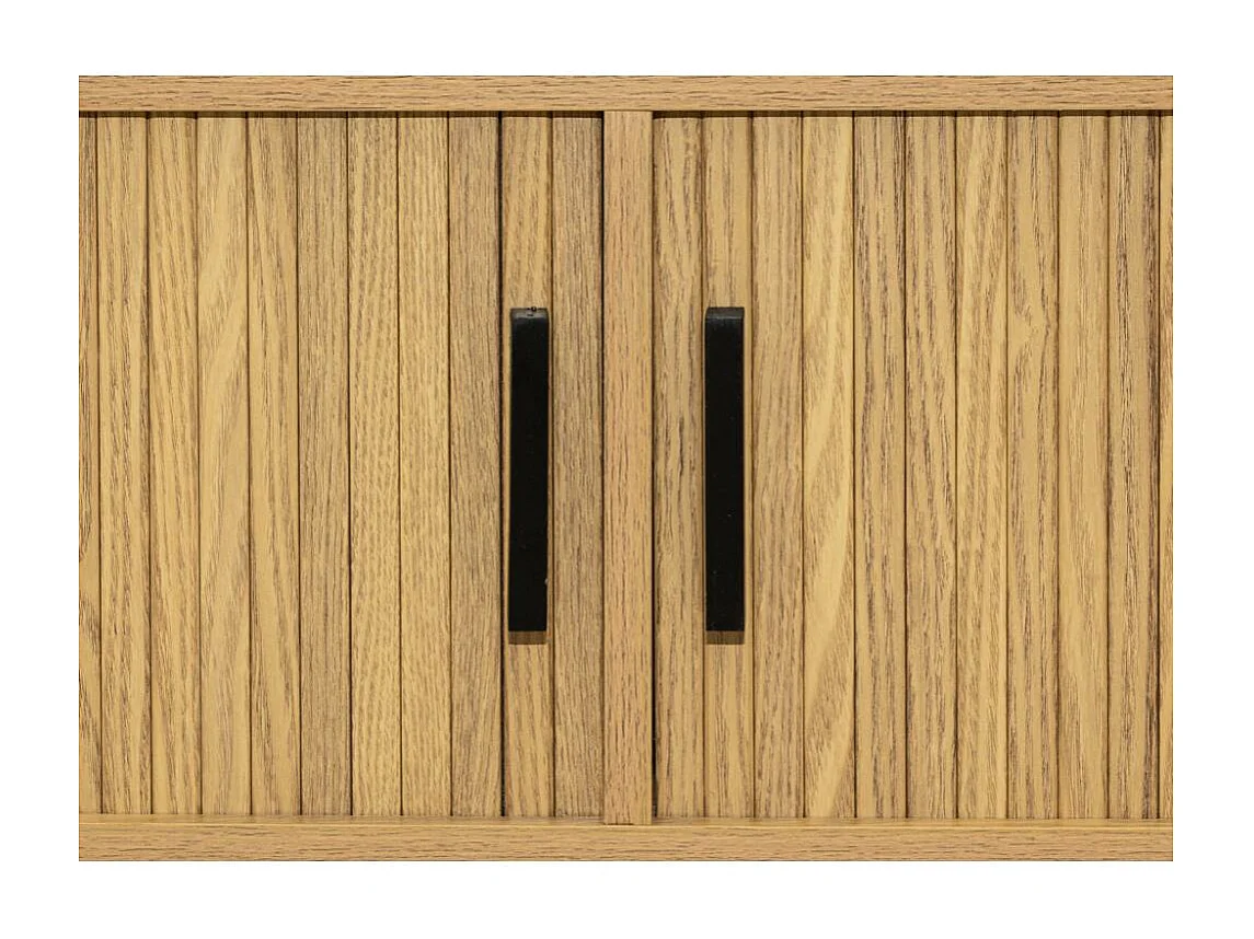 Meuble TV en bois et métal à lamelles Kyoto