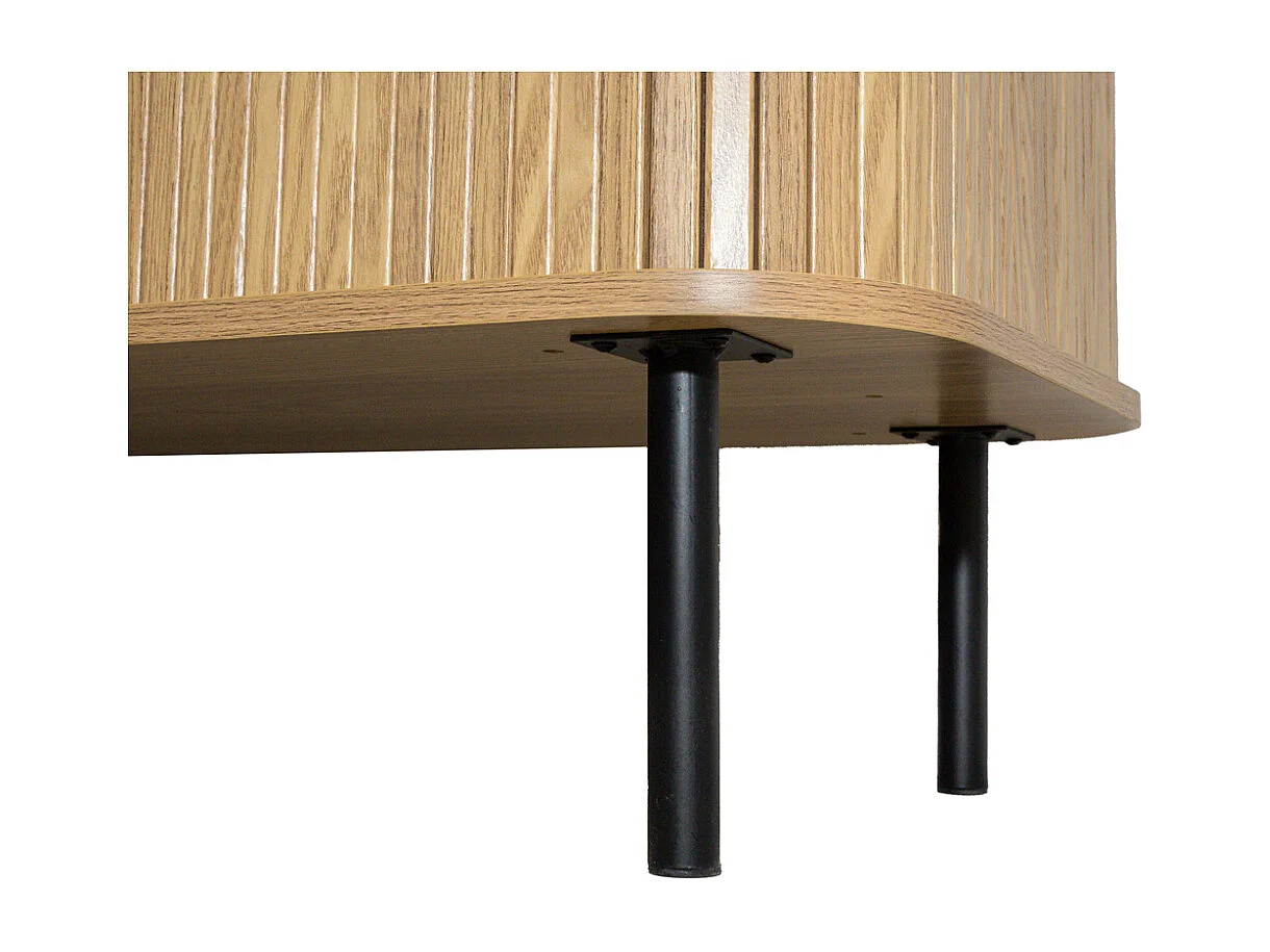 Meuble TV en bois et métal à lamelles Kyoto