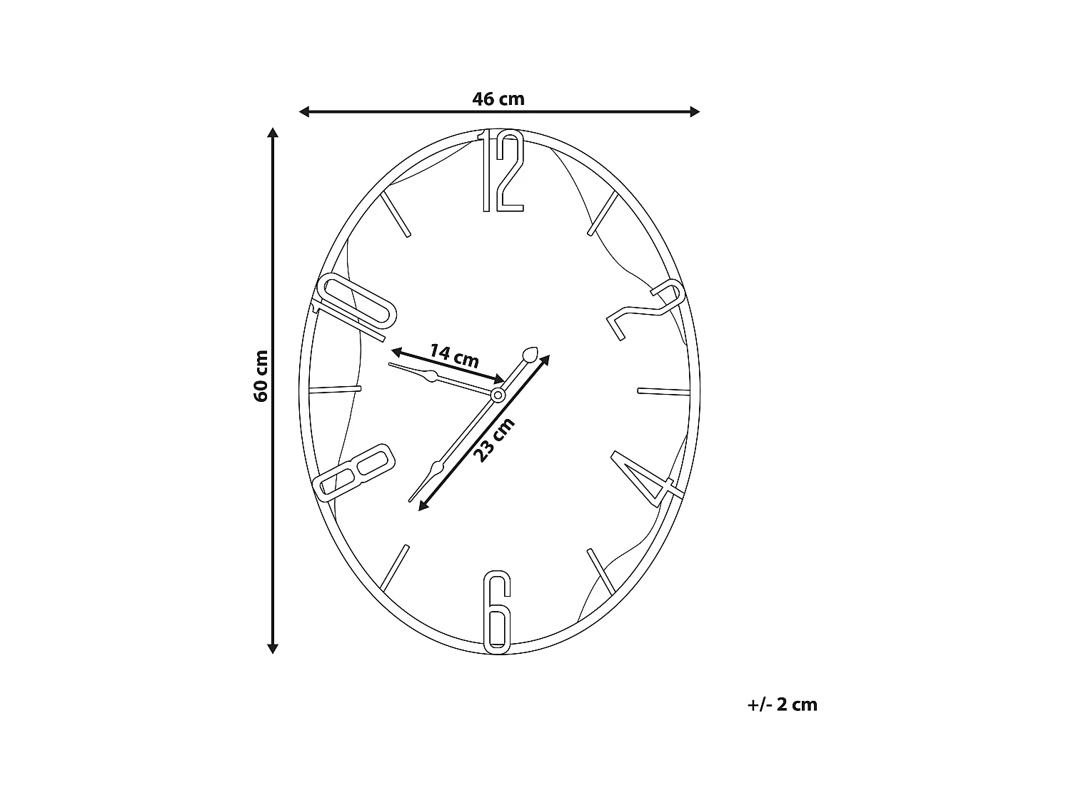 Horloge murale MEYNES 46 cm Métal Noir