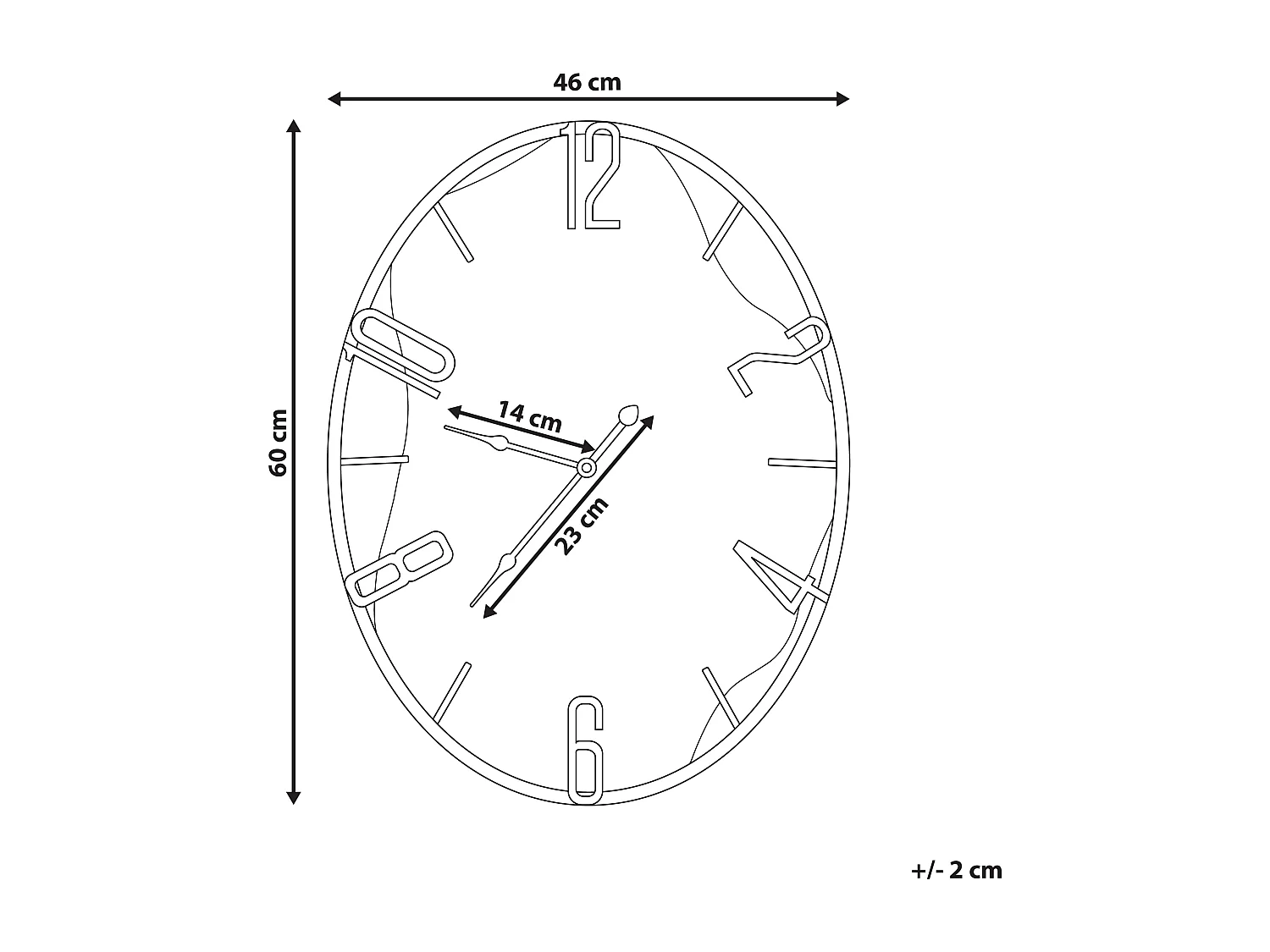 Horloge murale MEYNES 46 cm Métal Noir