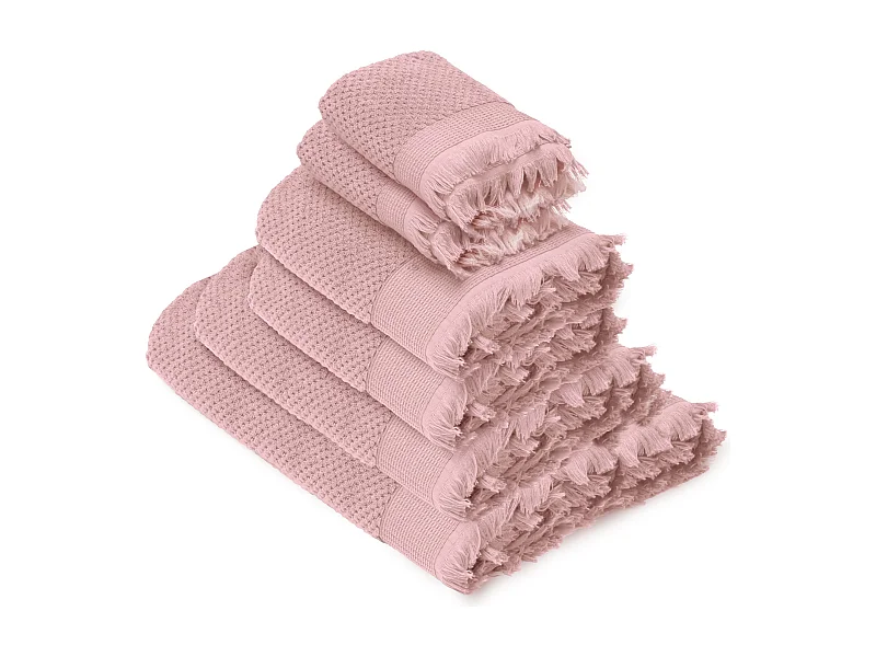Parure de bain TETHYS 6 pièces micro-coton rose Rose