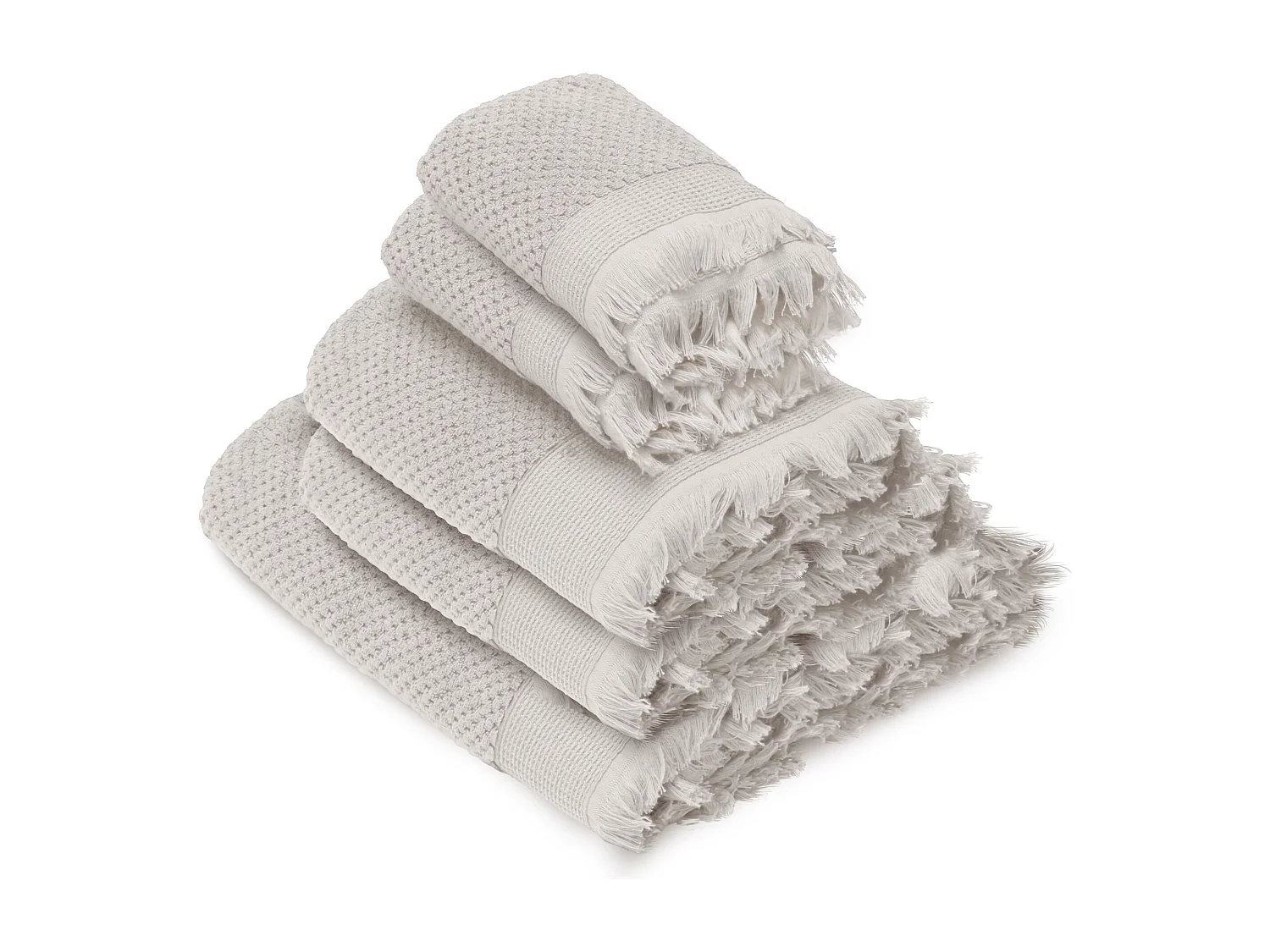 Parure de bain TETHYS 5 pièces micro-coton blanc Perle