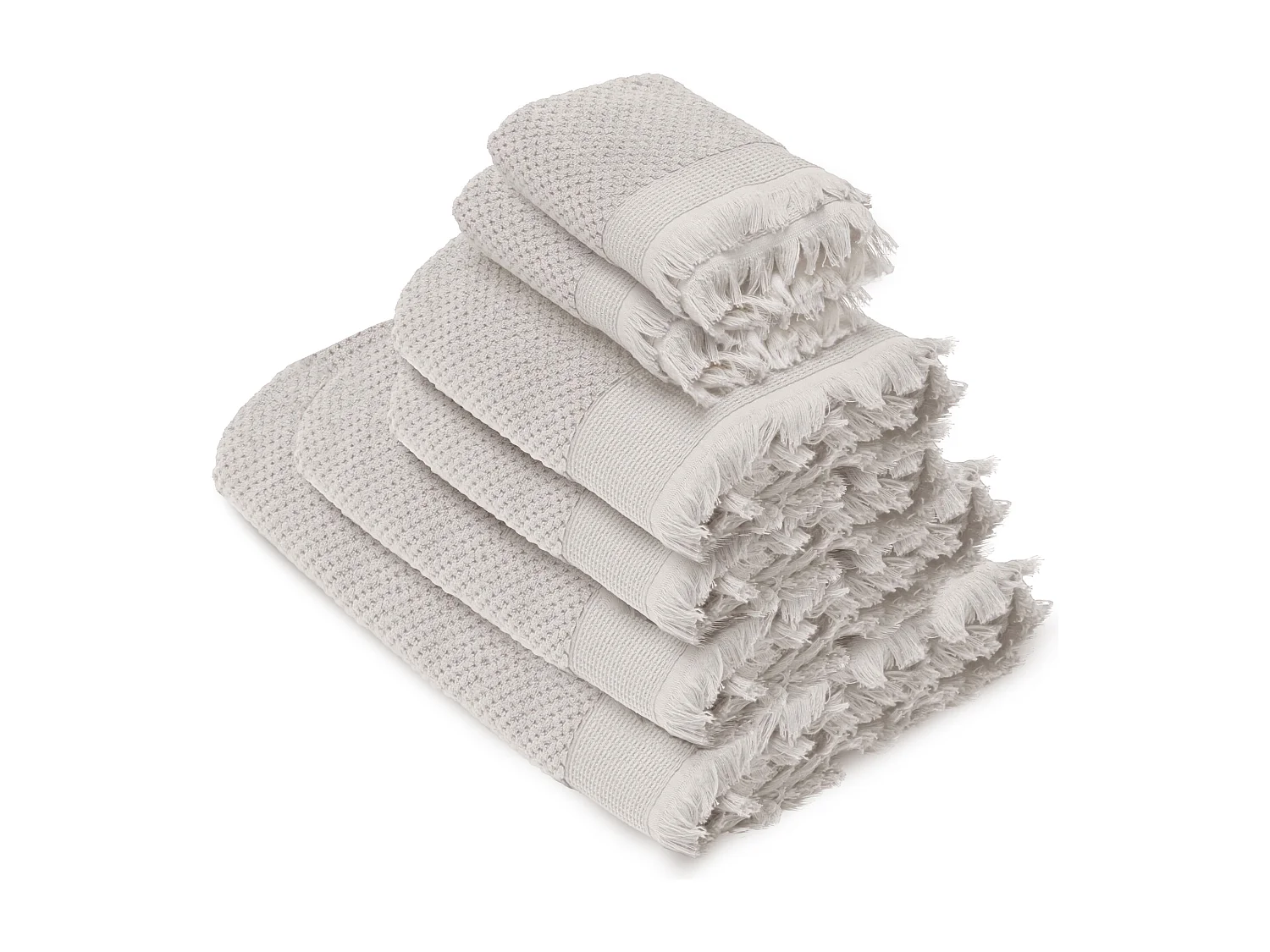 Parure de bain TETHYS 6 pièces micro-coton blanc Perle