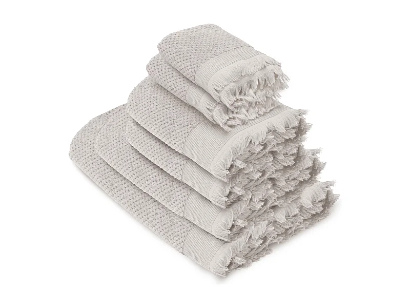 Parure de bain TETHYS 6 pièces micro-coton blanc Perle