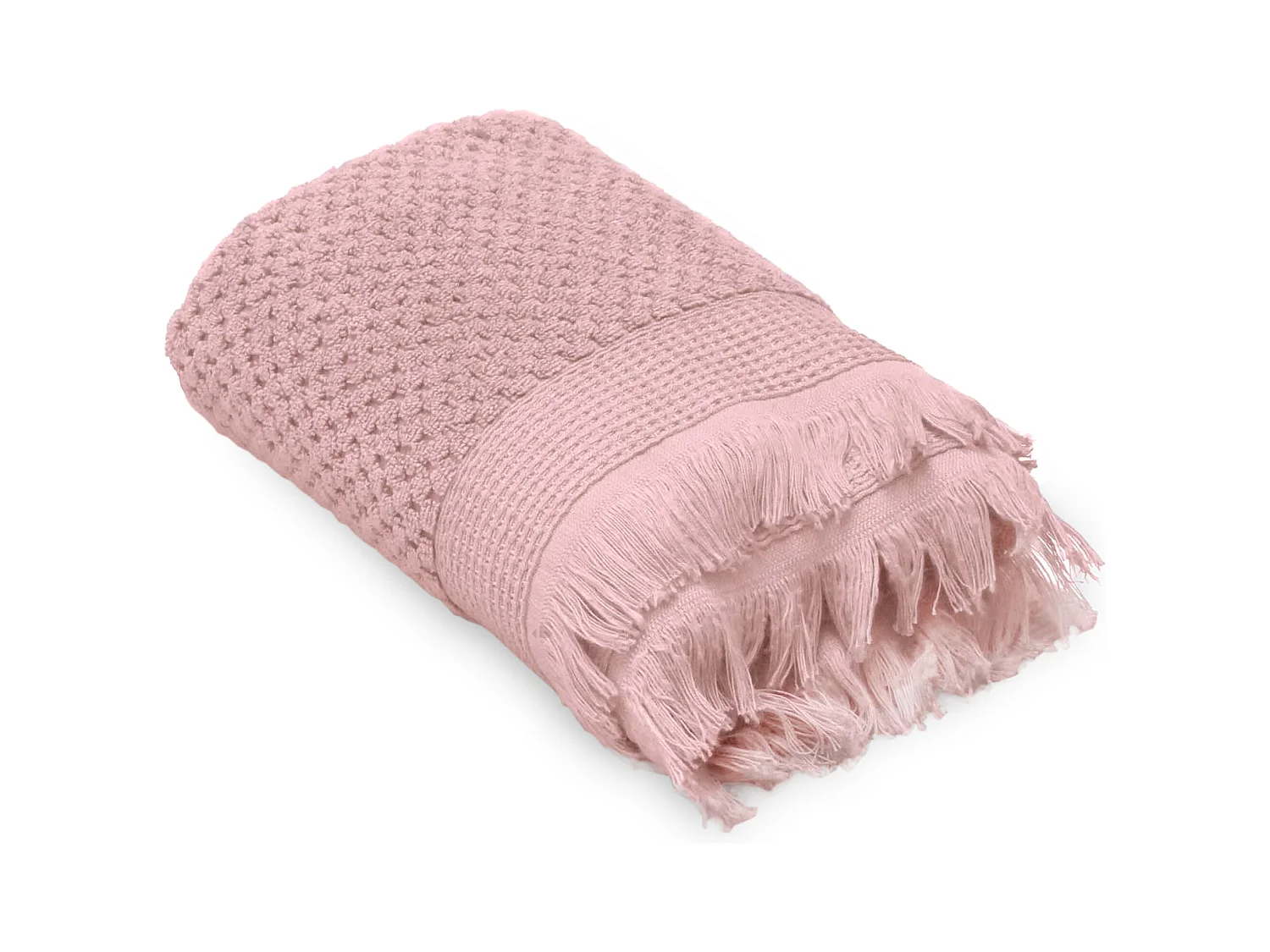 Drap de bain jacquard 550 g/m² 95x140 cm TETHYS micro-coton Rose