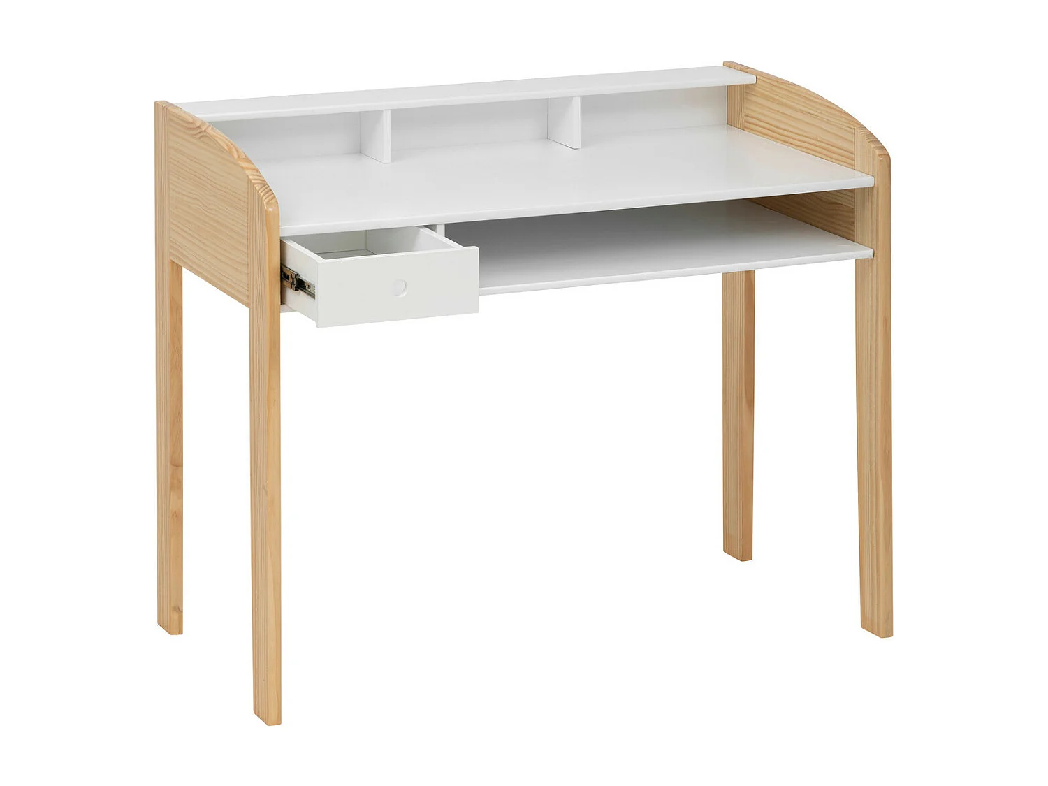 Bureau enfant primaire en Bois Blanc et Naturel H 85 cm