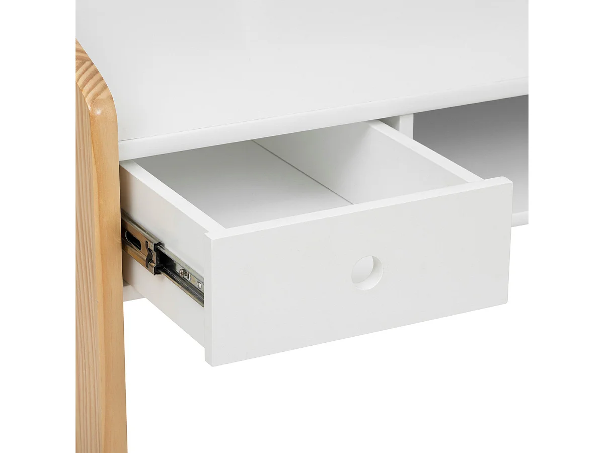 Bureau enfant primaire en Bois Blanc et Naturel H 85 cm
