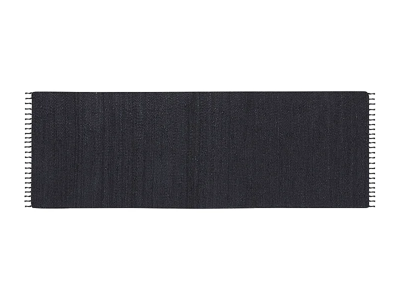 Teppich Jute schwarz 80 x 300 cm Kurzflor SINANKOY
