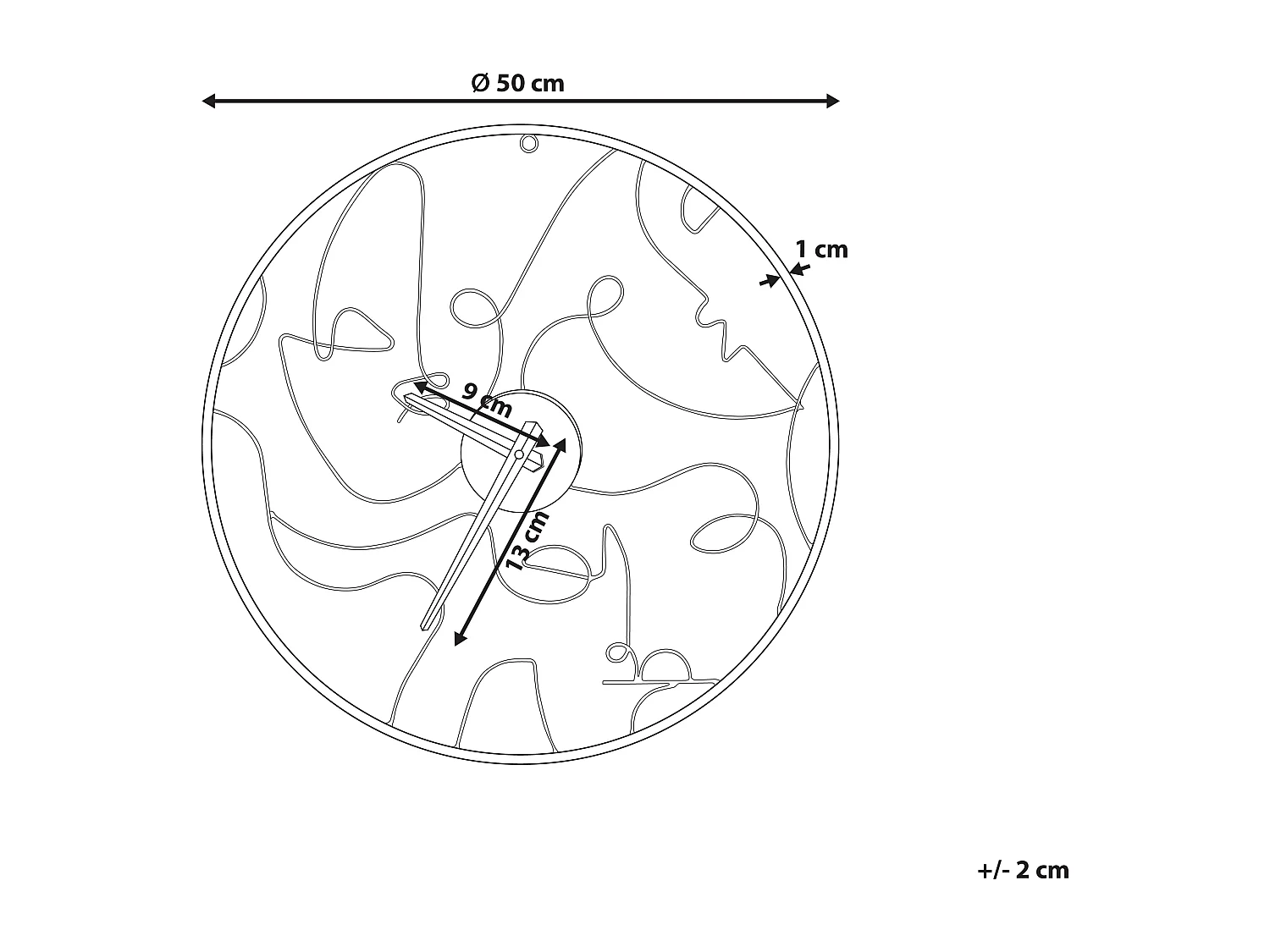 Wanduhr MENTON 50 cm Metall Schwarz
