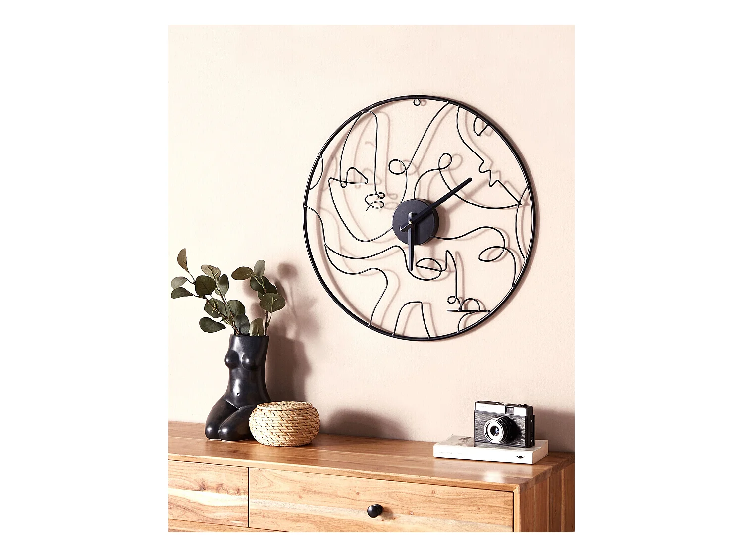 Horloge murale MENTON 50 cm Métal Noir
