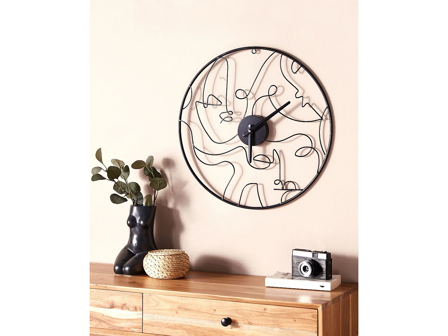 Horloge murale MENTON 50 cm Métal Noir