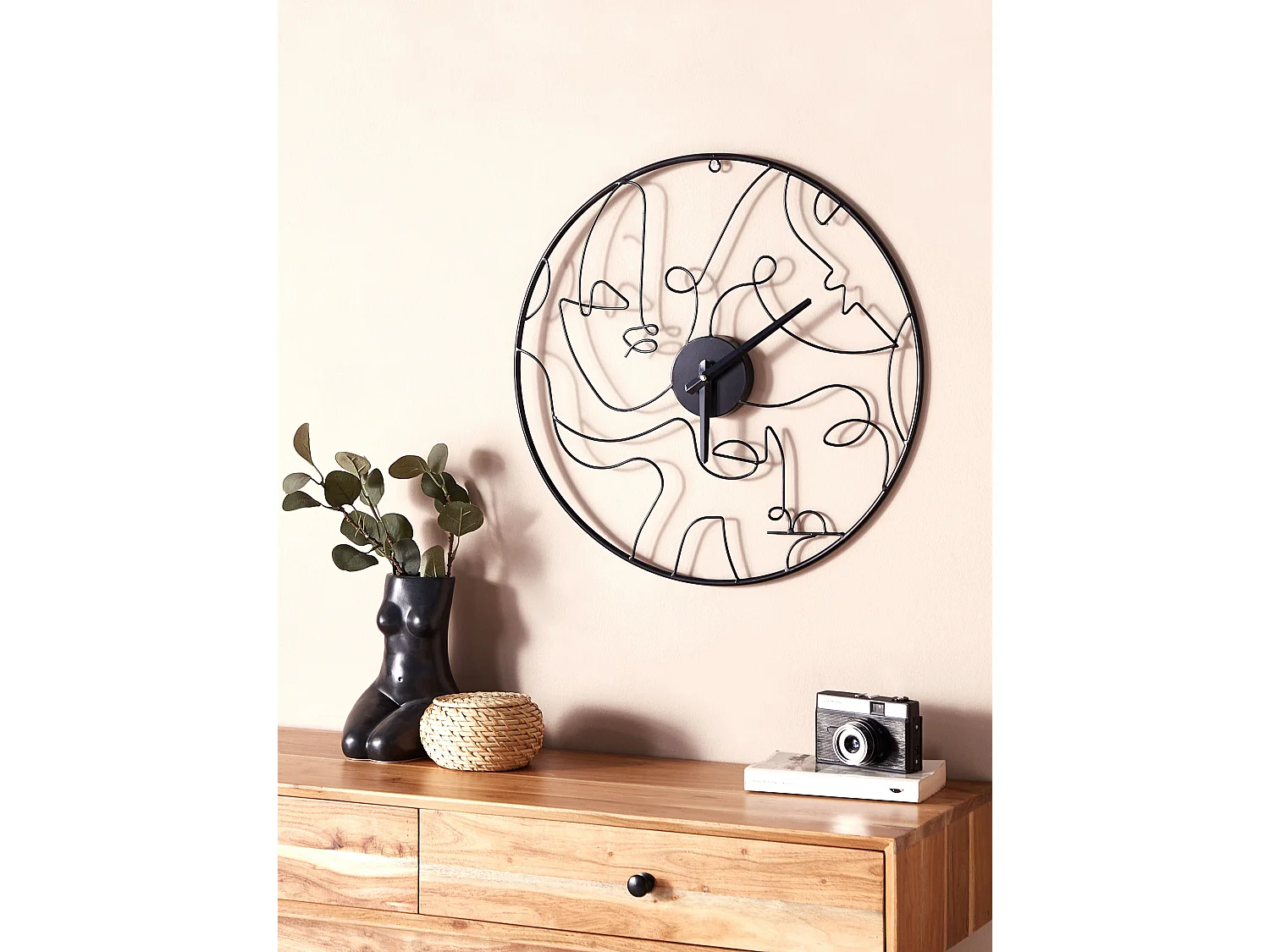 Horloge murale MENTON 50 cm Métal Noir