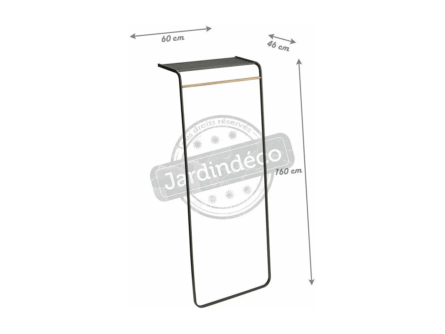 Porte-manteau incliné avec étagère H160 cm - TOWER