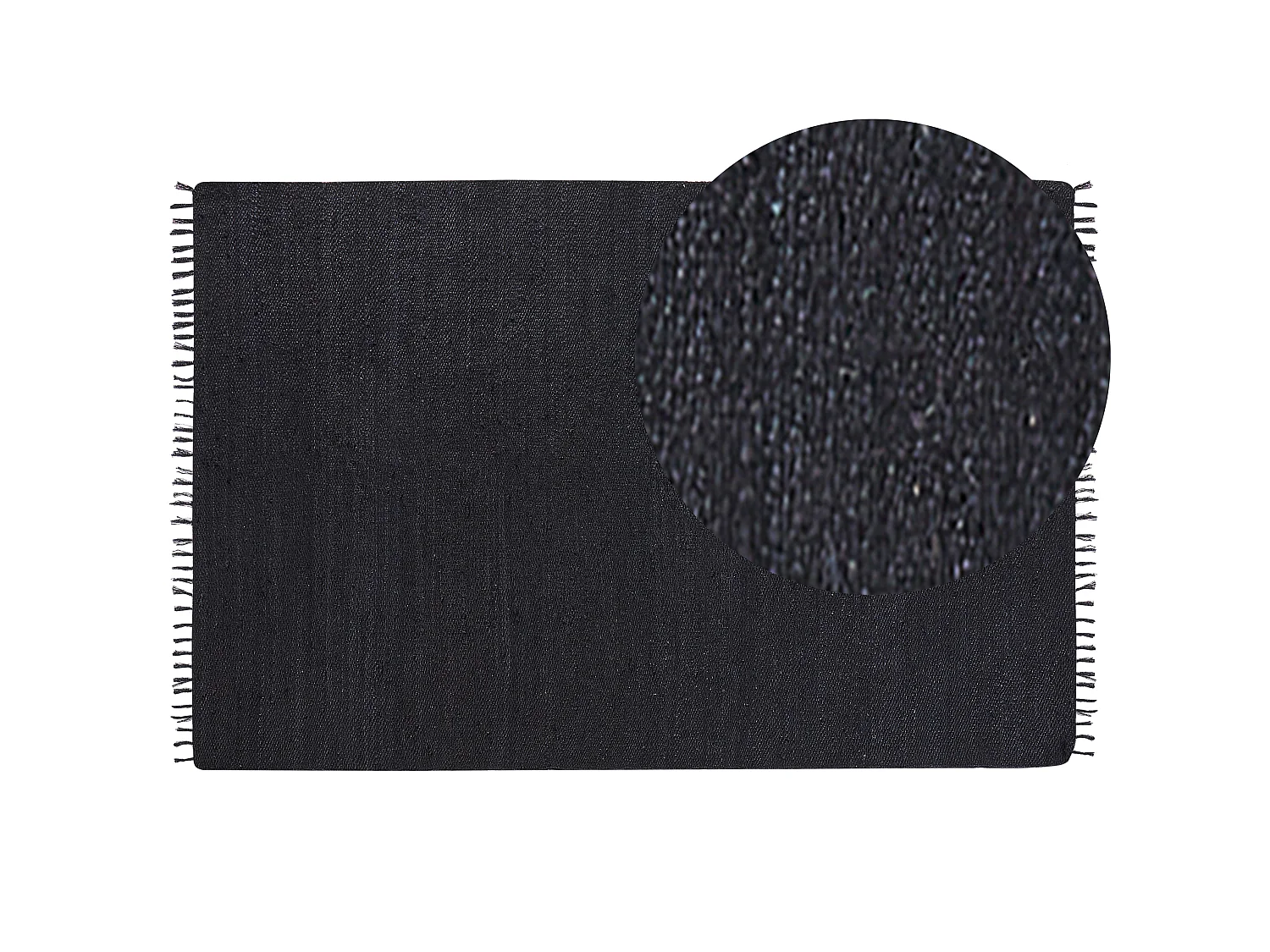 Teppich SINANKOY 200 x 300 cm Jute Schwarz