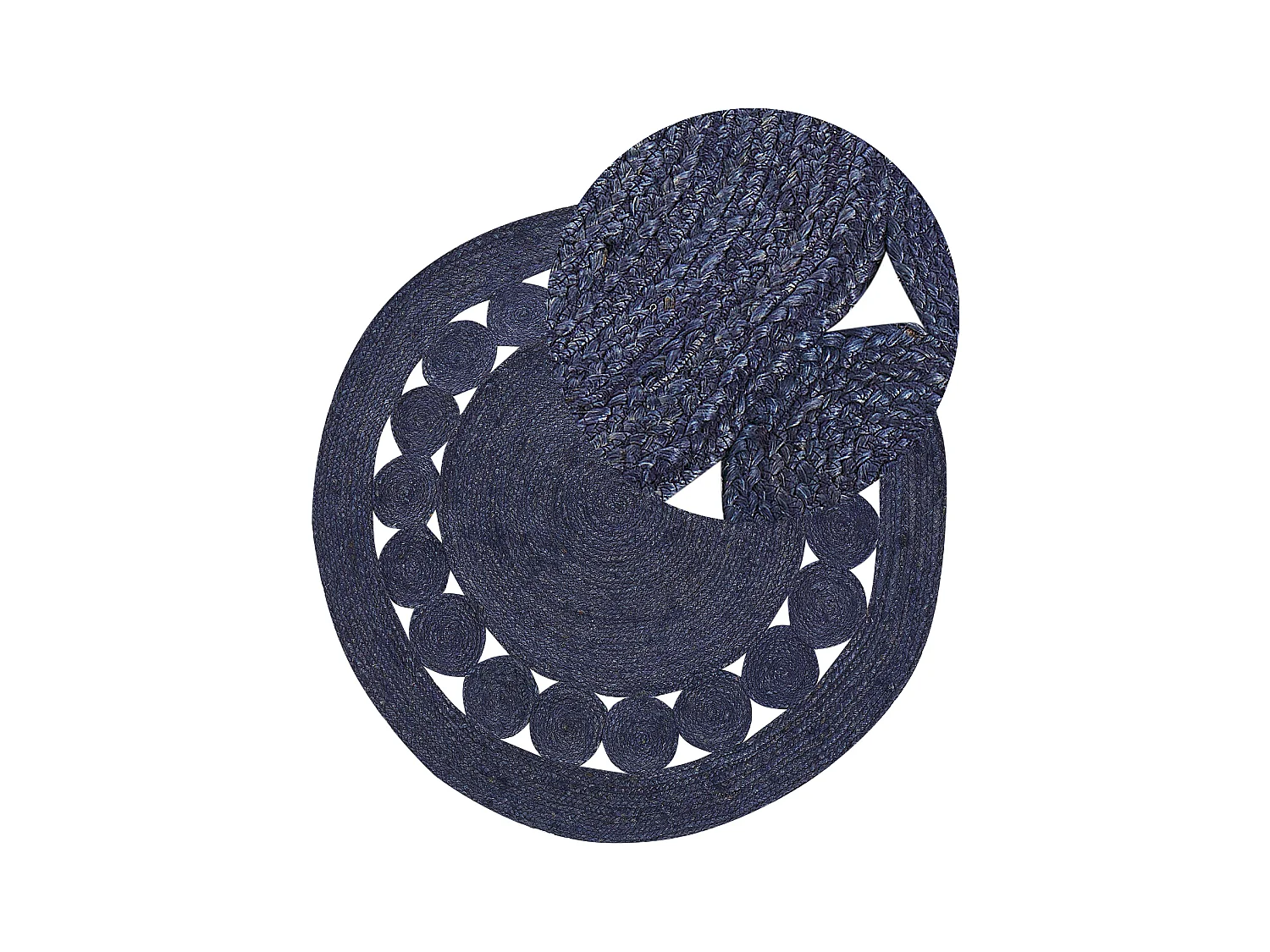 Tapis KOYUNLU Bleu foncé ø 120 cm Jute