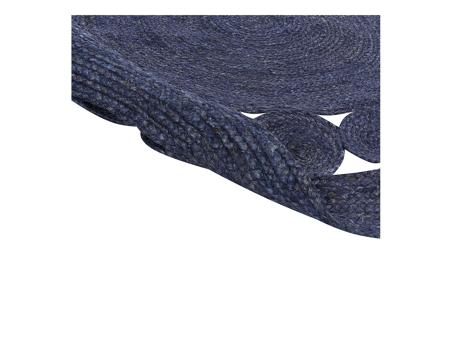 Vloerkleed KOYUNLU ø 120 cm Jute Donkerblauw