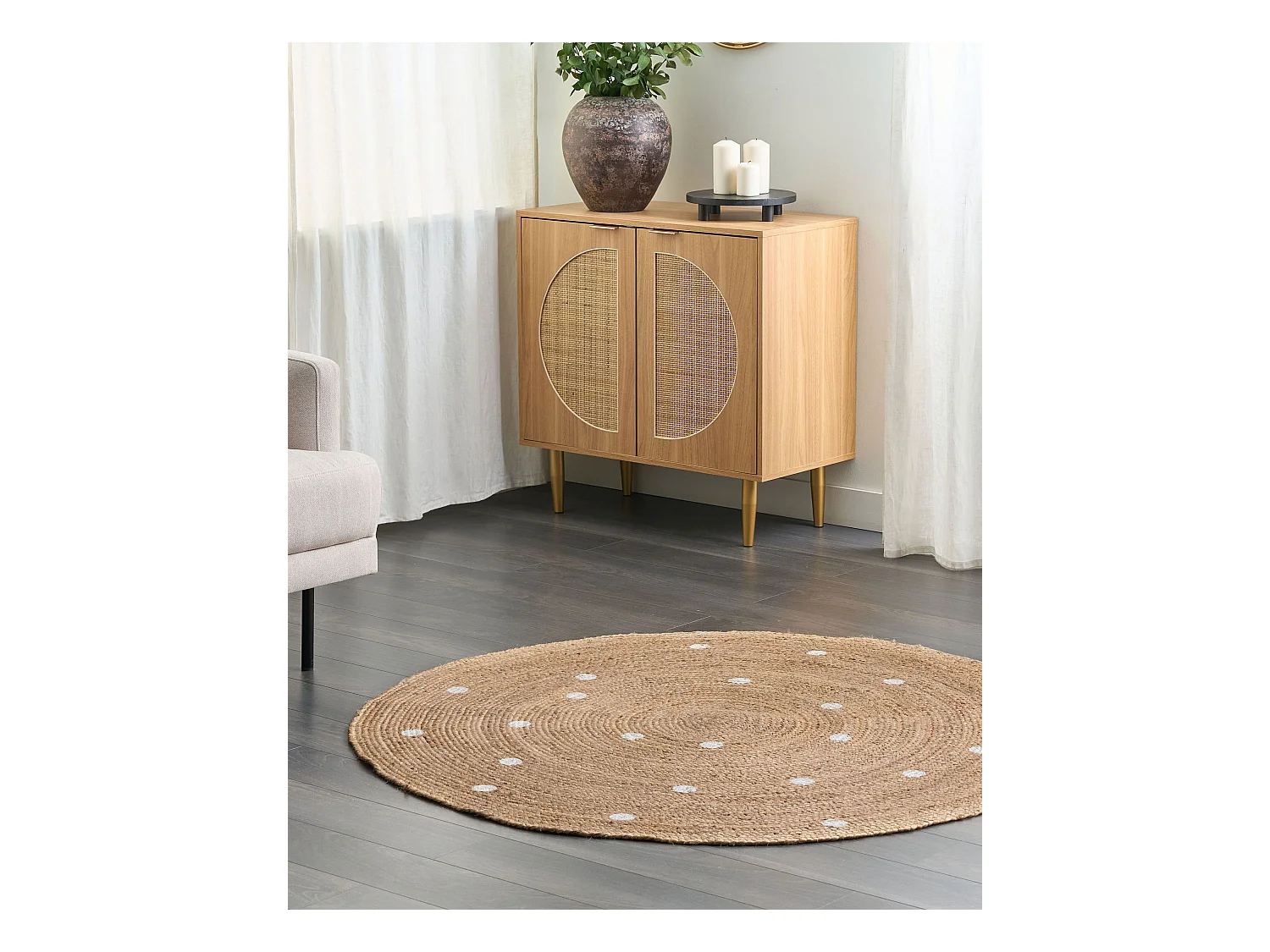Teppich KHARRA ø 140 cm Jute Beige
