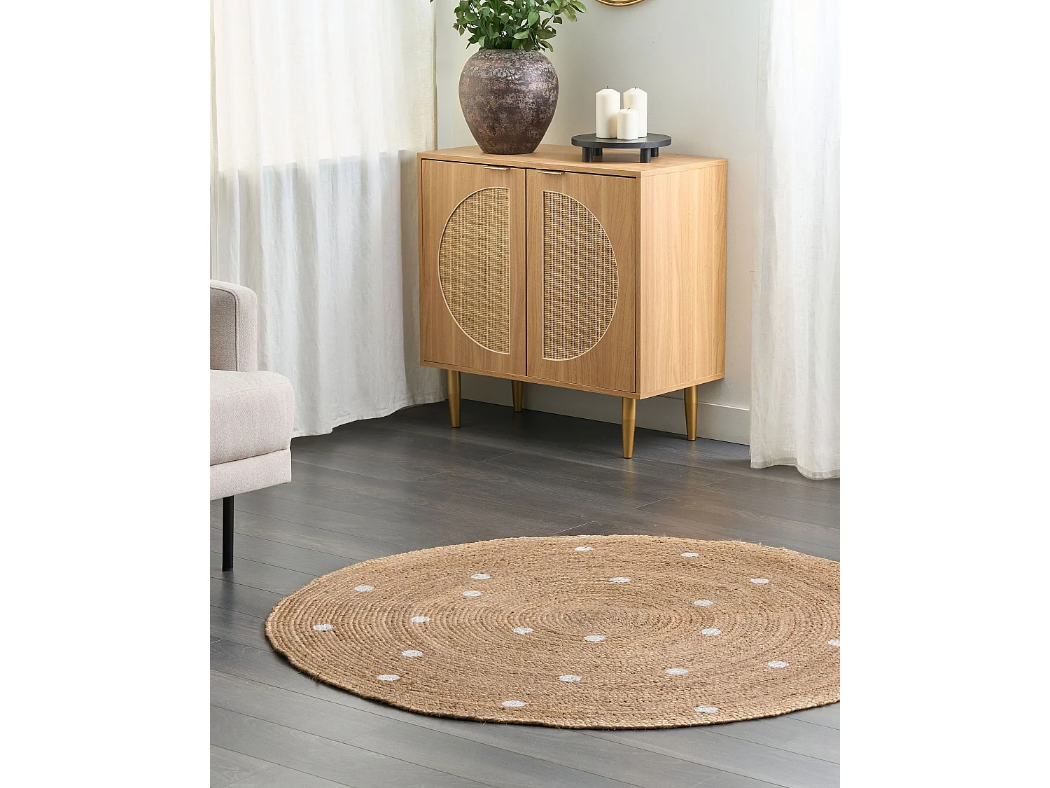 Vloerkleed KHARRA ø 140 cm Jute Beige