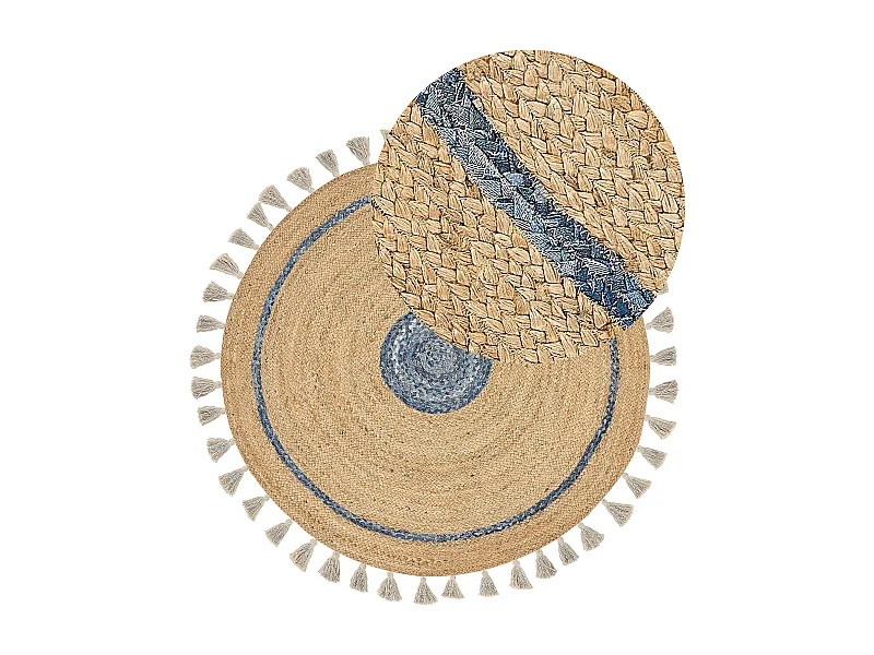 Tapis OBAKOY Bleu ø 140 cm Jute