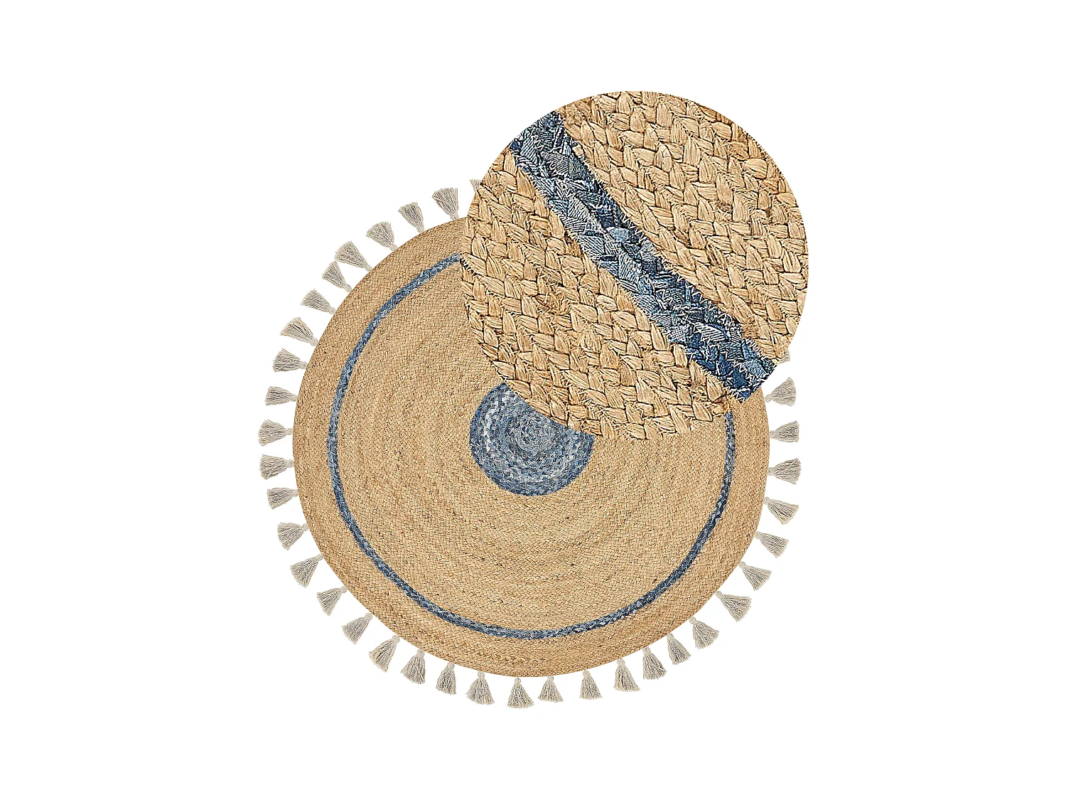 Tapis OBAKOY Bleu ø 140 cm Jute