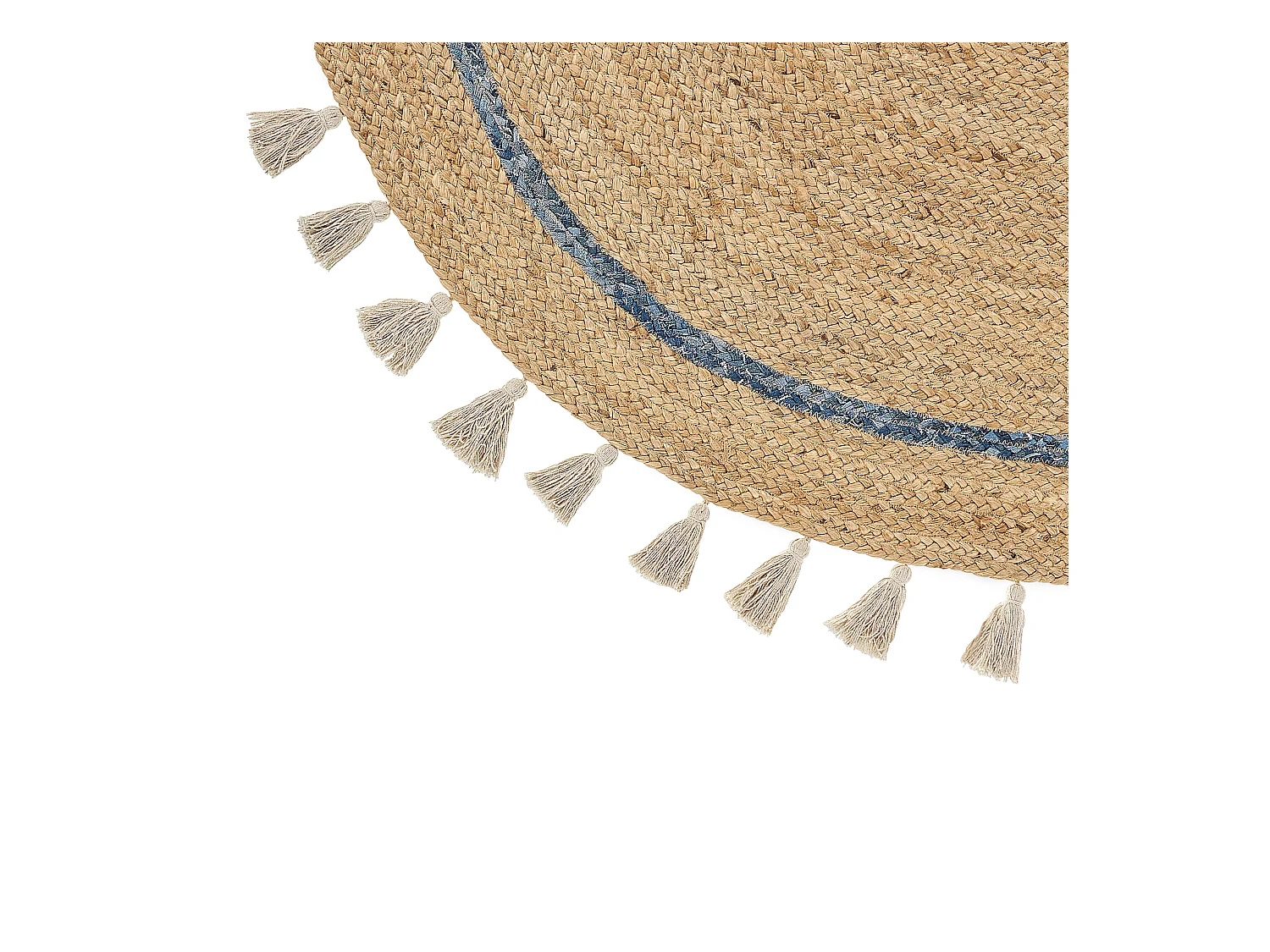 Teppich OBAKOY ø 140 cm Jute Blau