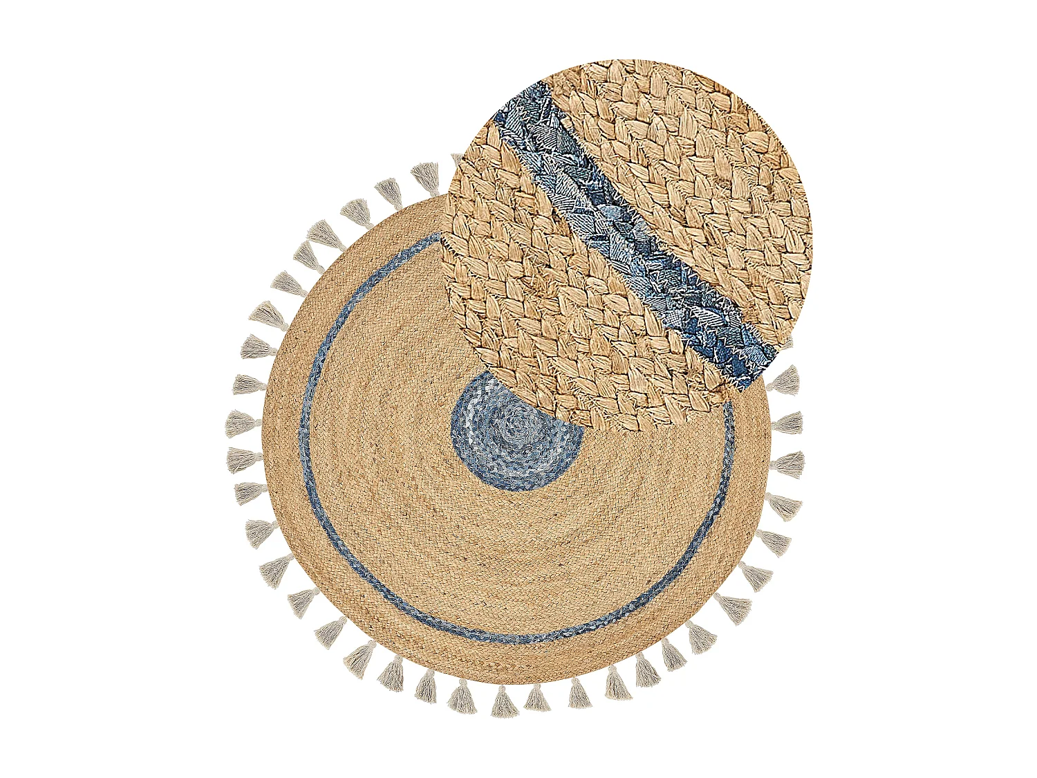 Tapis OBAKOY Bleu ø 140 cm Jute