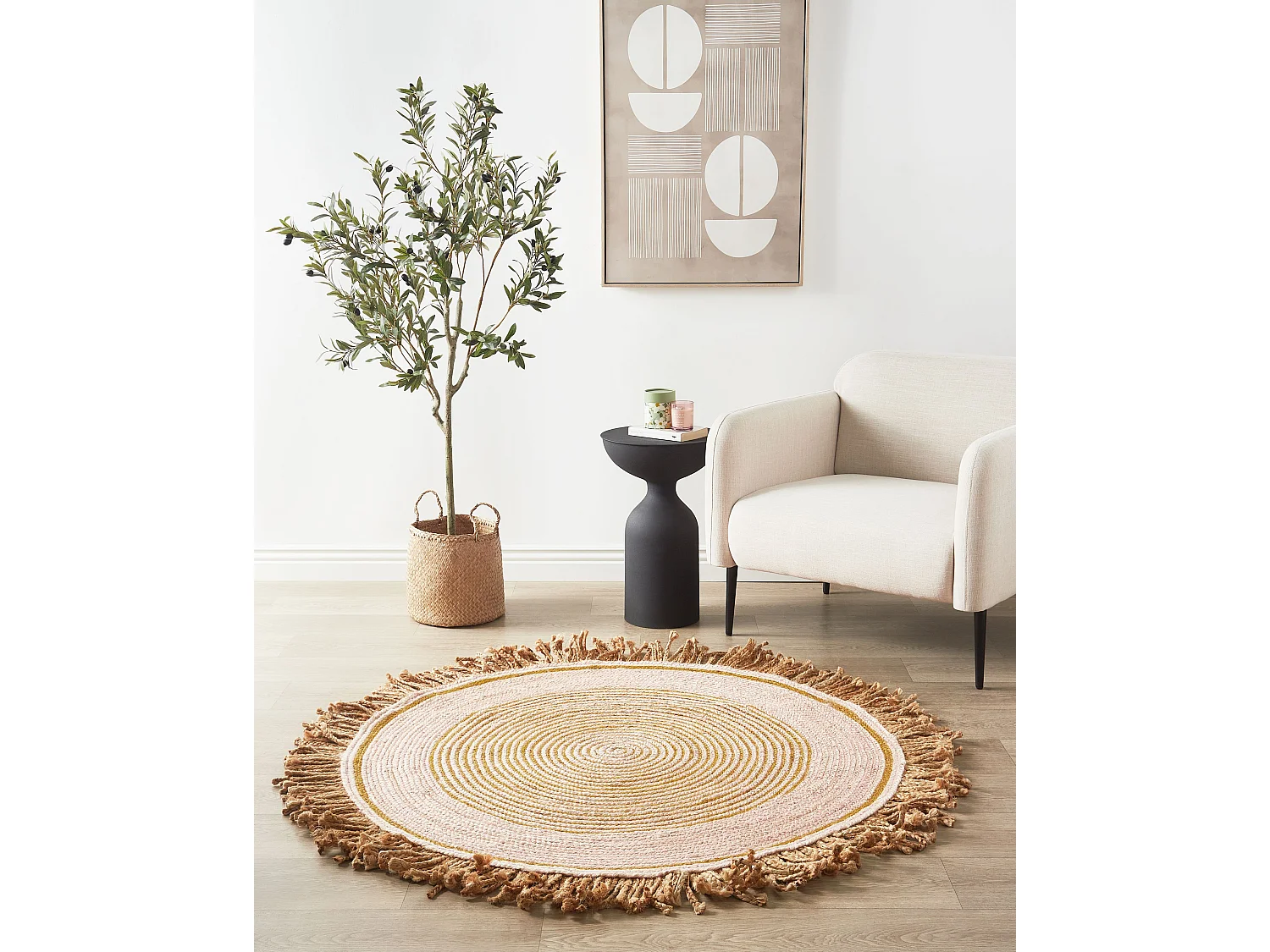 Tappeto GODEKLI ø 140 cm Iuta Beige