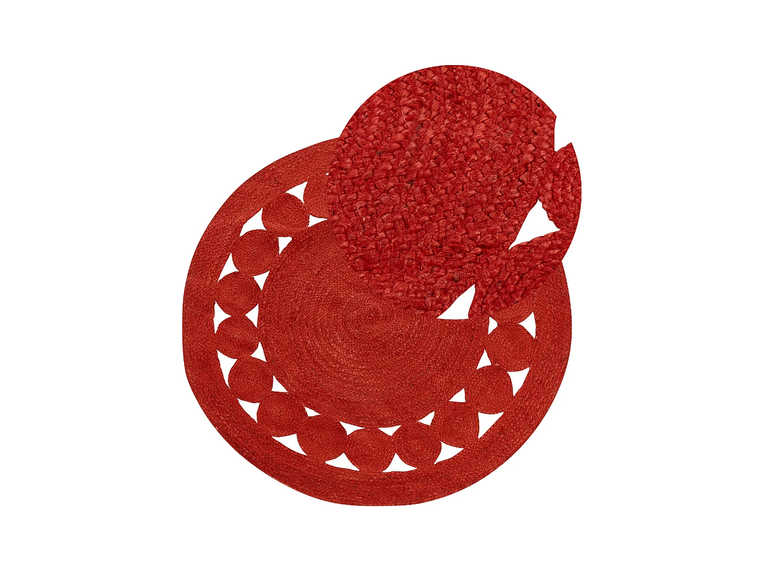 Vloerkleed KOYUNLU ø 120 cm Jute Rood