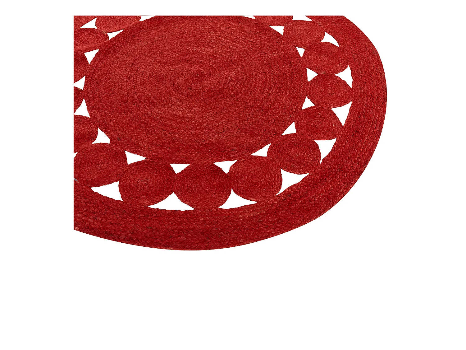 Teppich KOYUNLU ø 120 cm Jute Rot