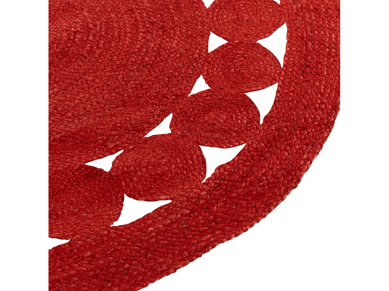 Vloerkleed KOYUNLU ø 120 cm Jute Rood