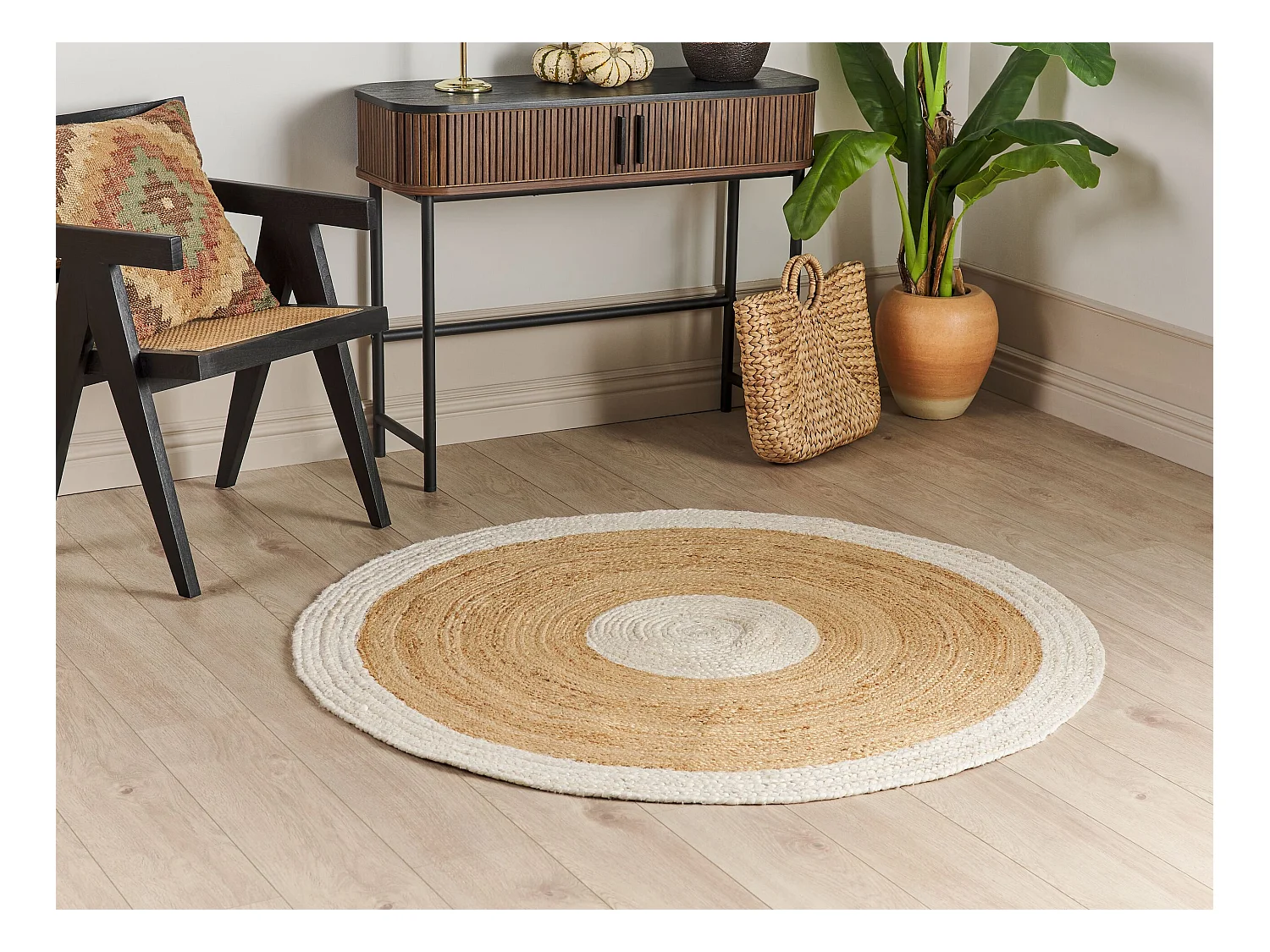 Tapis YAYALAR Blanc cassé ø 140 cm Jute