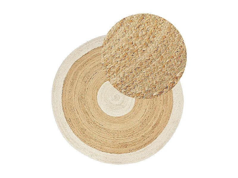 Teppich YAYALAR ø 140 cm Jute Cremeweiss