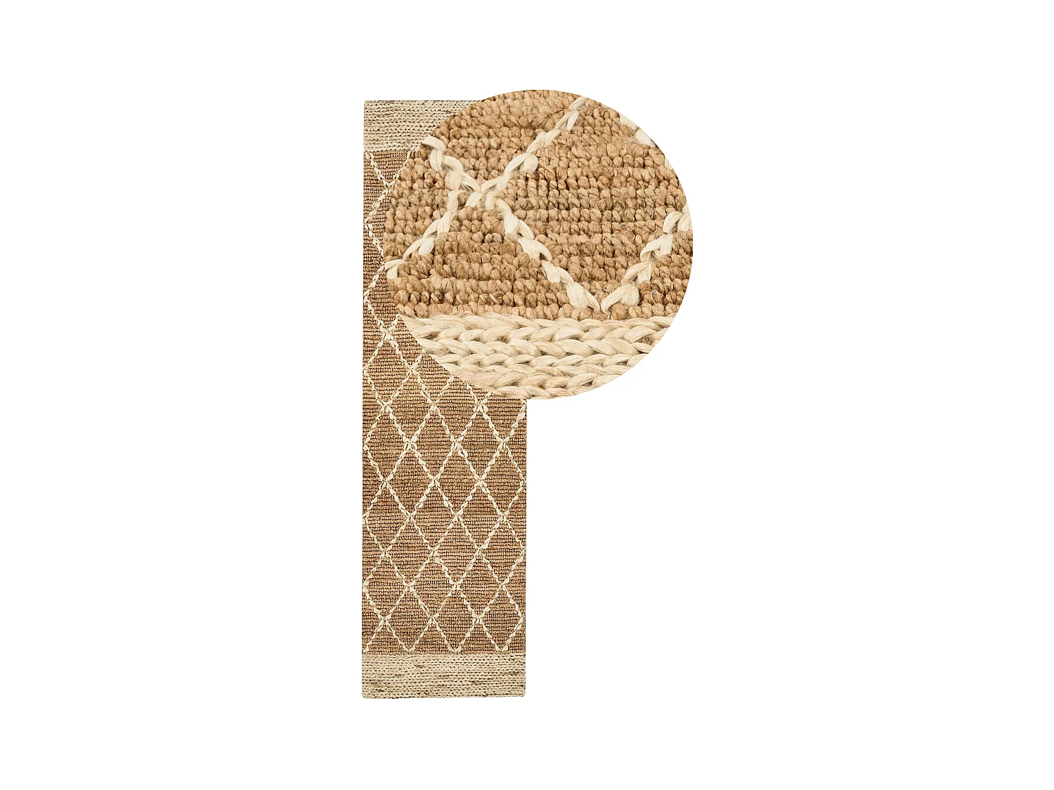 Vloerkleed jute beige 80 x 300 cm ZORAVA