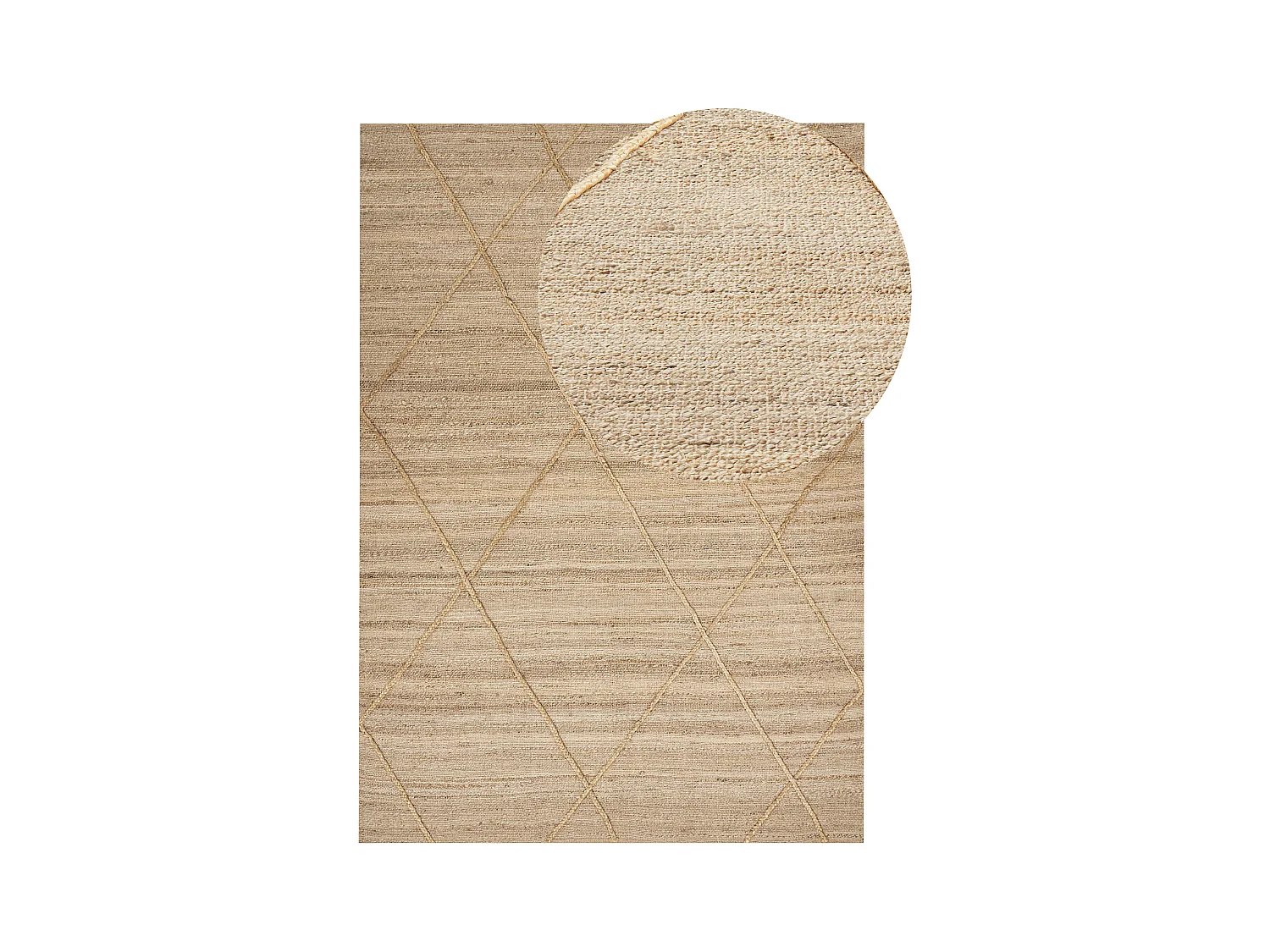 Vloerkleed YUVACIK 160 x 230 cm Jute Beige