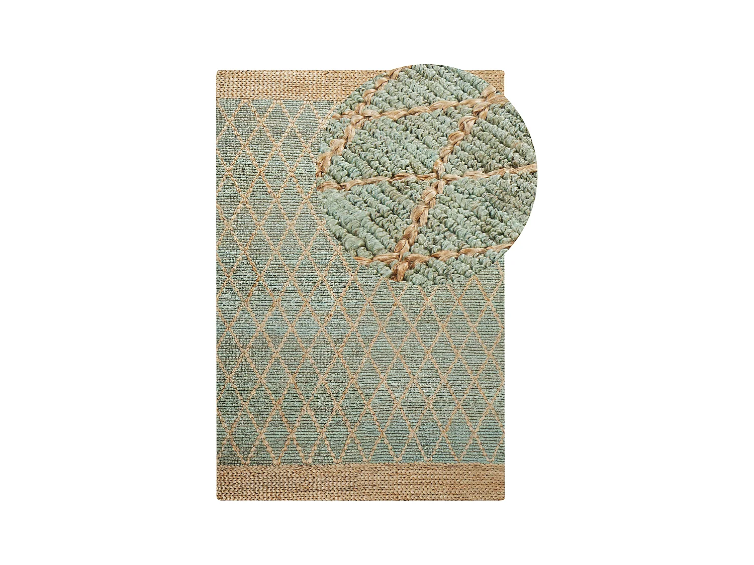 Teppich TELLIKAYA 200 x 300 cm Jute Grün