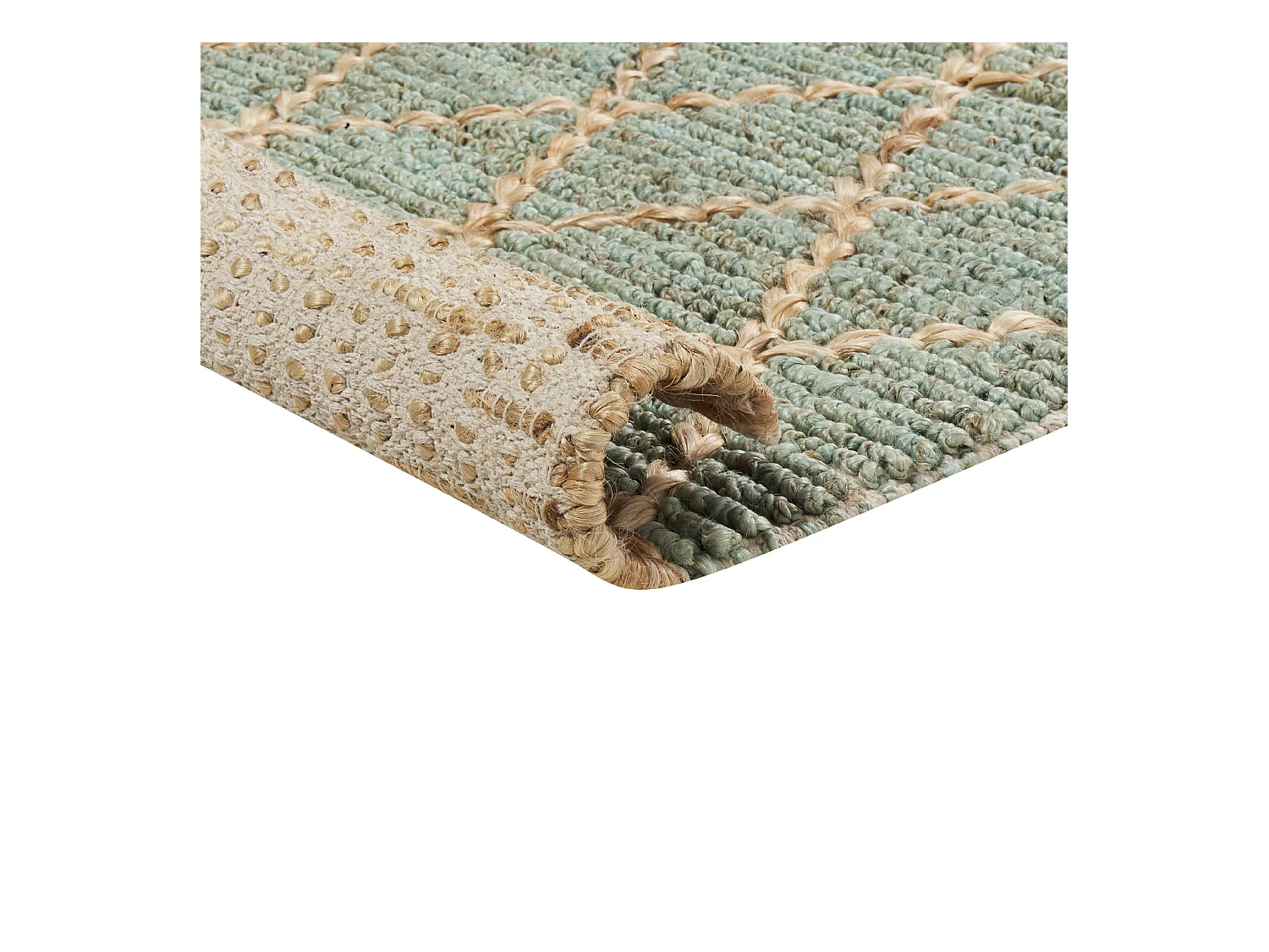 Teppich TELLIKAYA 200 x 300 cm Jute Grün