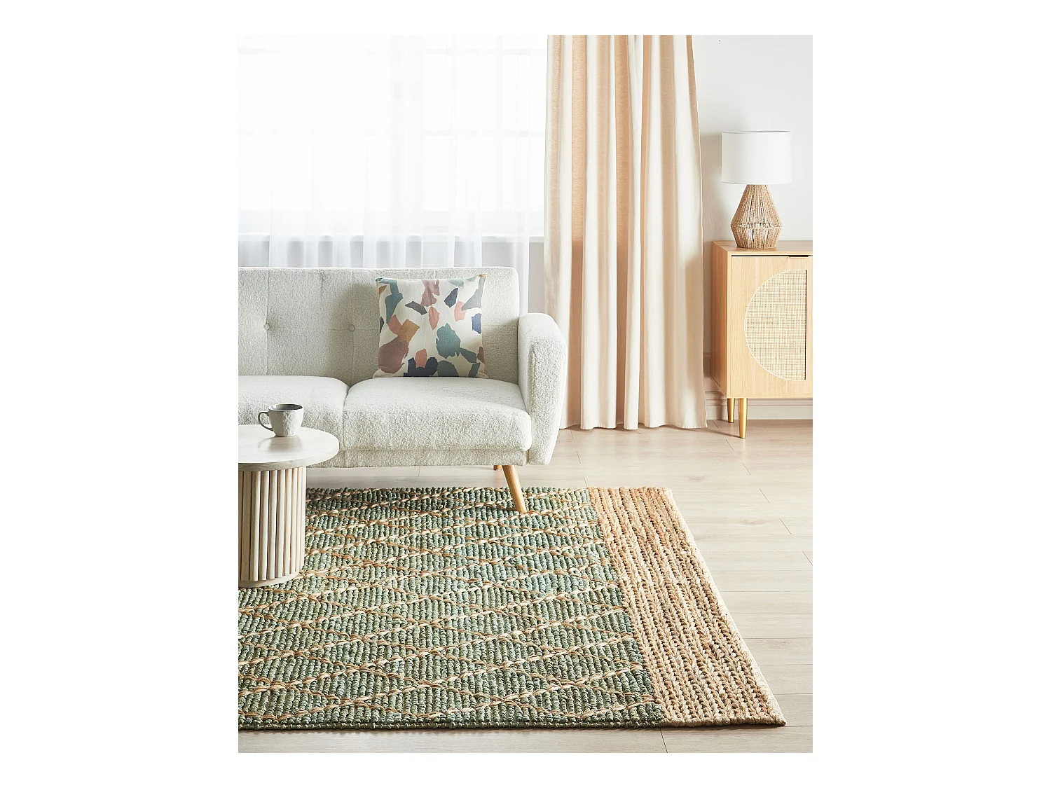 Vloerkleed TELLIKAYA 200 x 300 cm Jute Groen