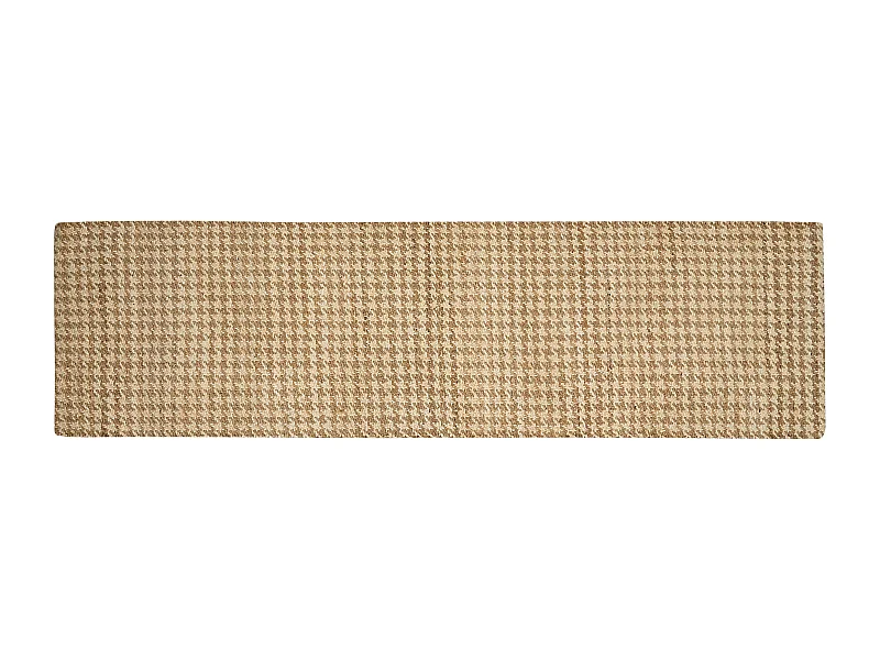 Teppich Jute beige 80 x 300 cm kariertes Muster Kurzflor ARAPTEPE