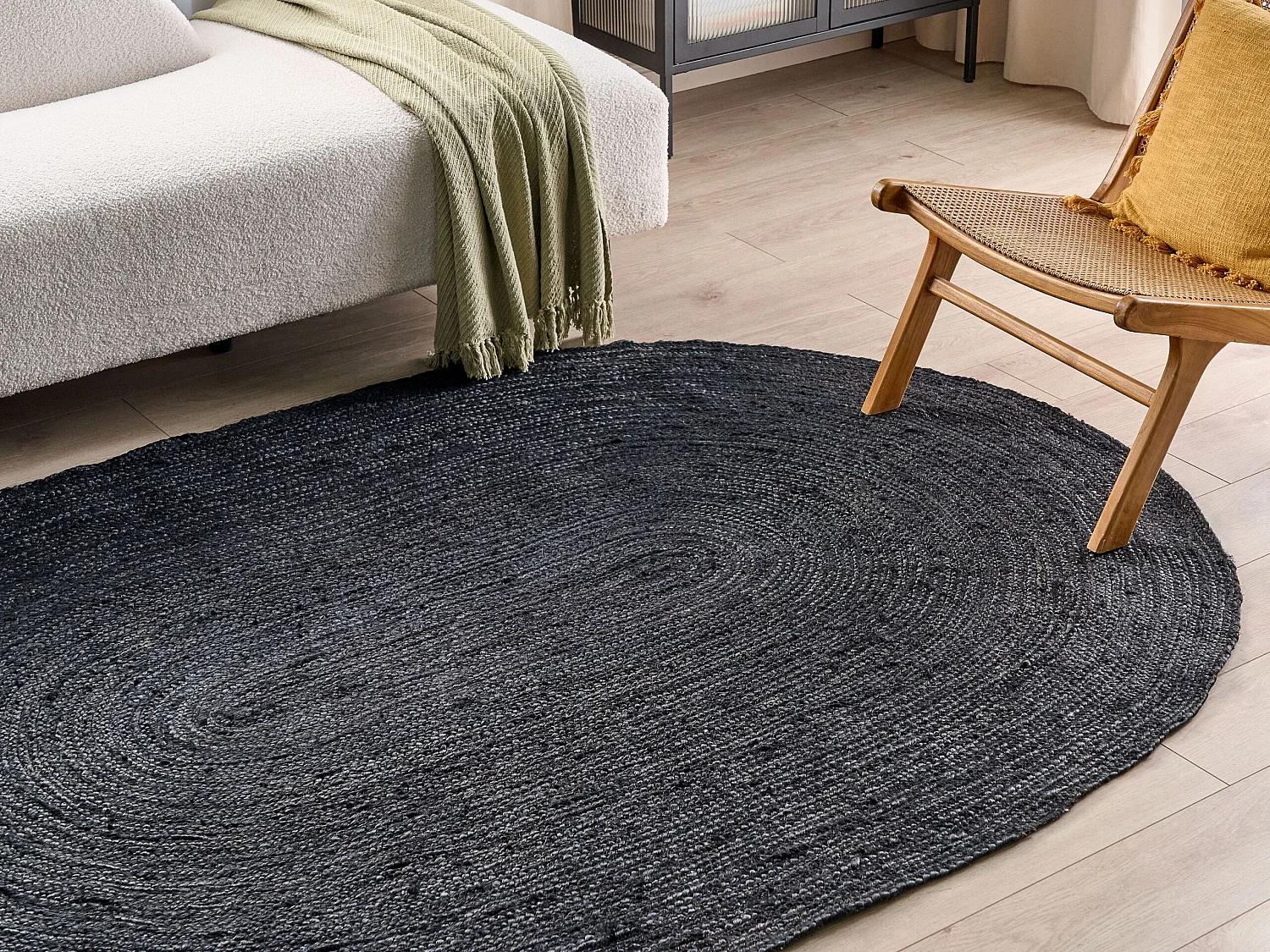 Tapis DEMIRCI 160 x 230 cm Jute Noir