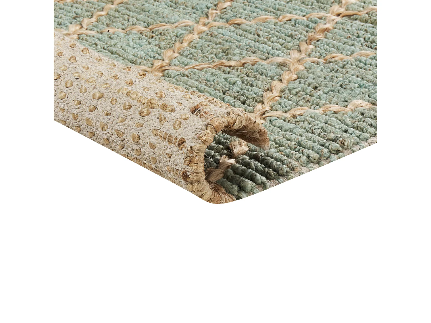 Tapis en jute vert et beige 80 x 300 cm TELLIKAYA