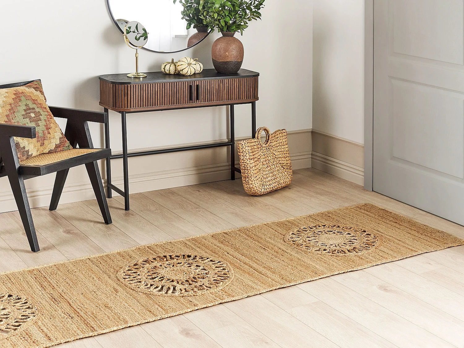 Tapete em juta creme 80 x 300 cm HATIPOGLU