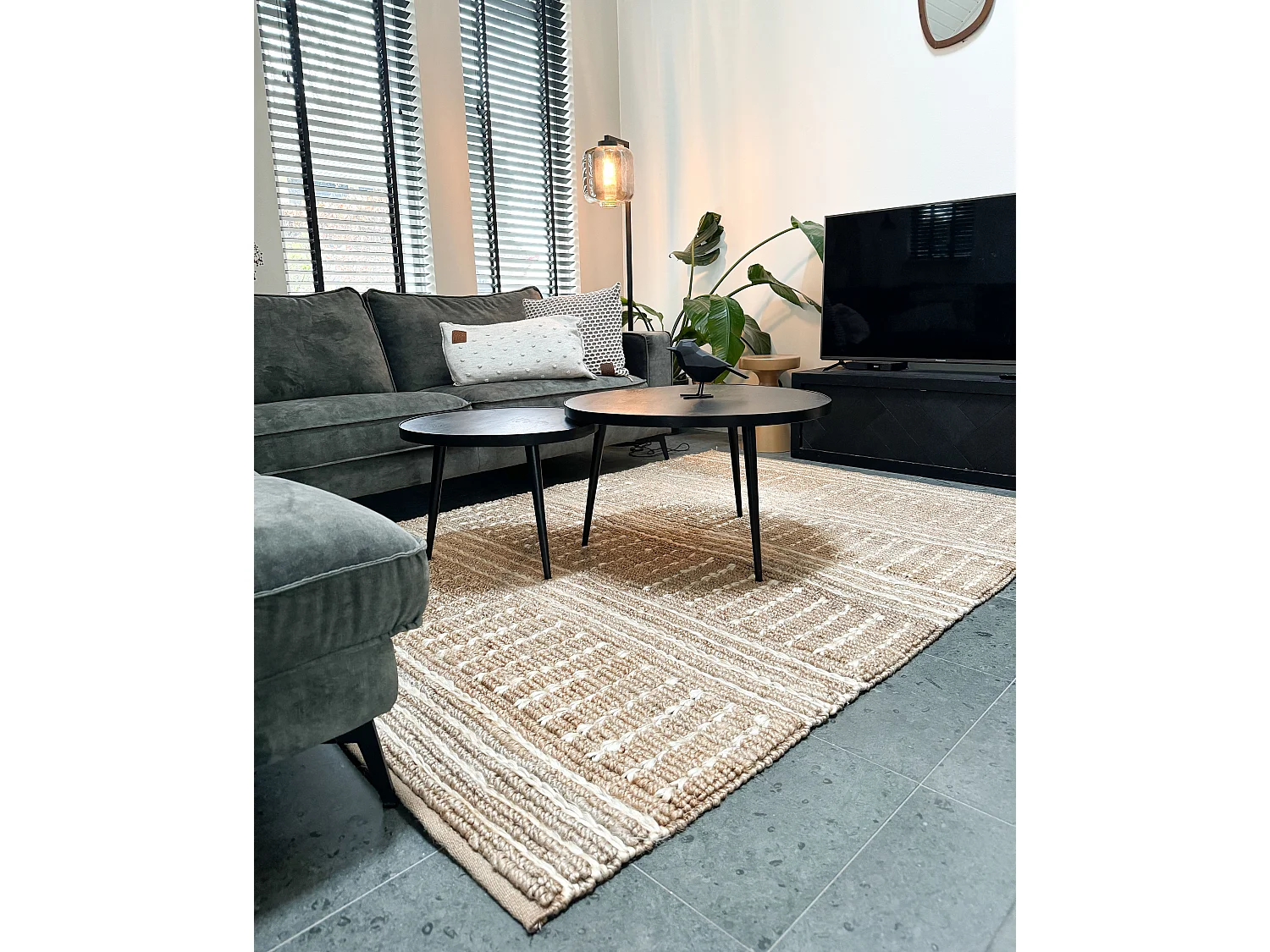 Vloerkleed KAMBERLI 160 x 230 cm Jute Beige