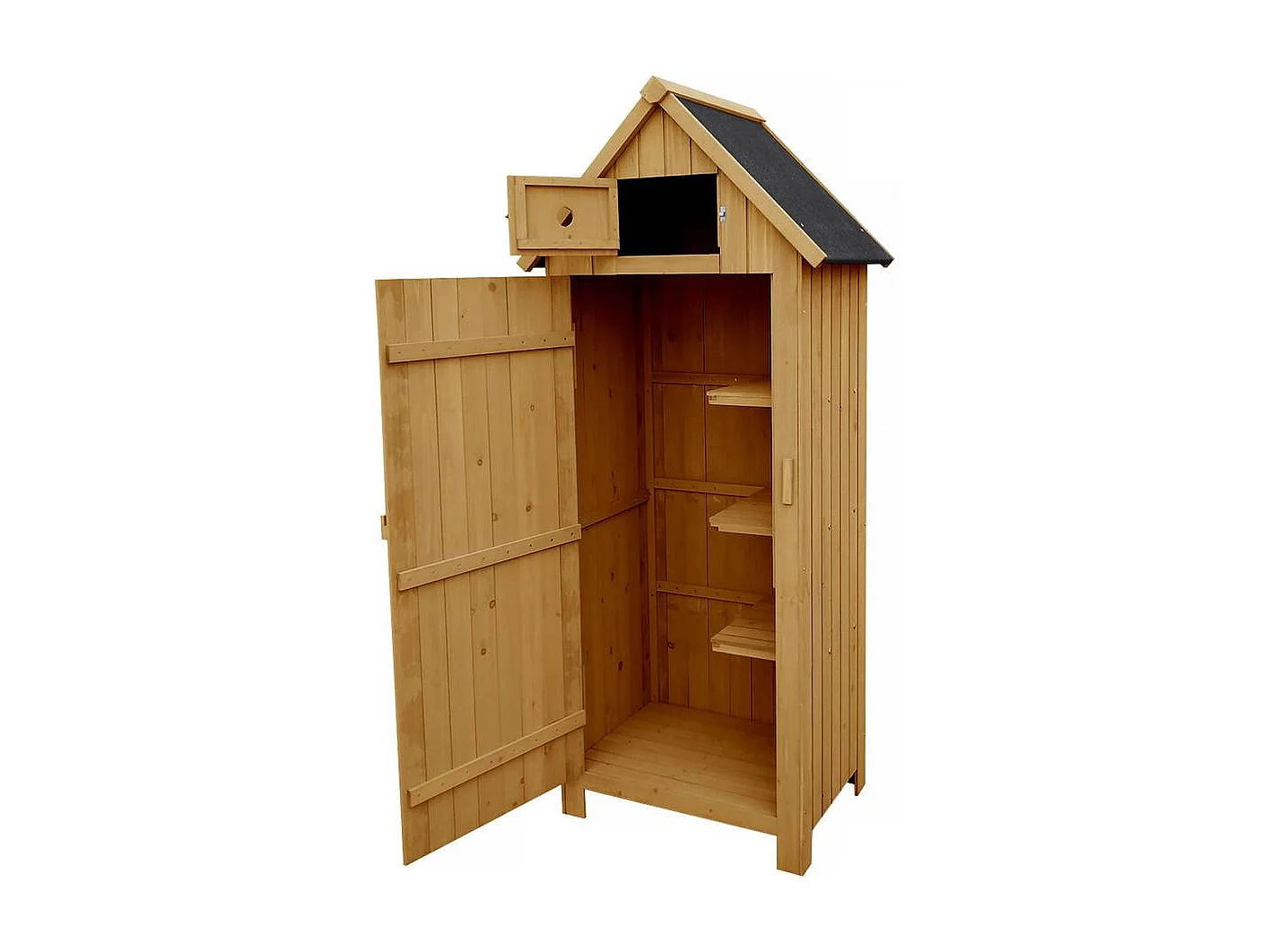 Tuinkast houten tuin berging "Cabanon" - 77 x 54,5 x 179 cm - Bruin - kastanjebruin
