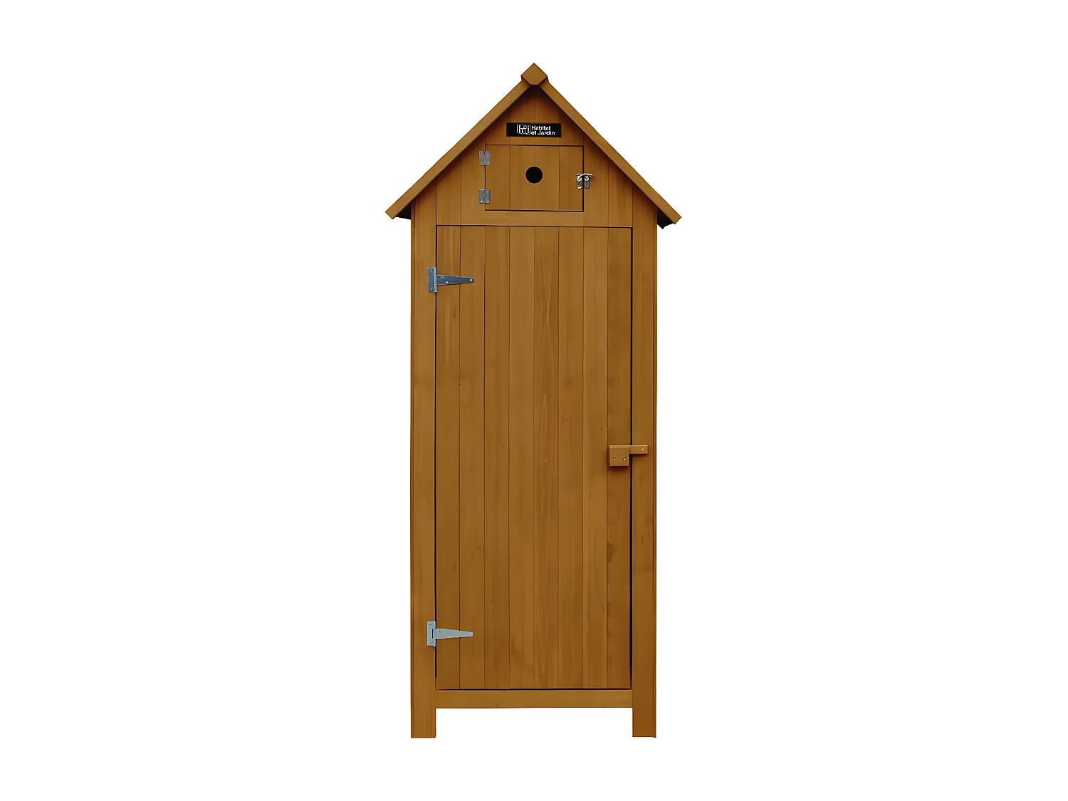 Tuinkast "Cabanon" van sparrenhout met dubbel hellend dak en zijplanken - Bruin