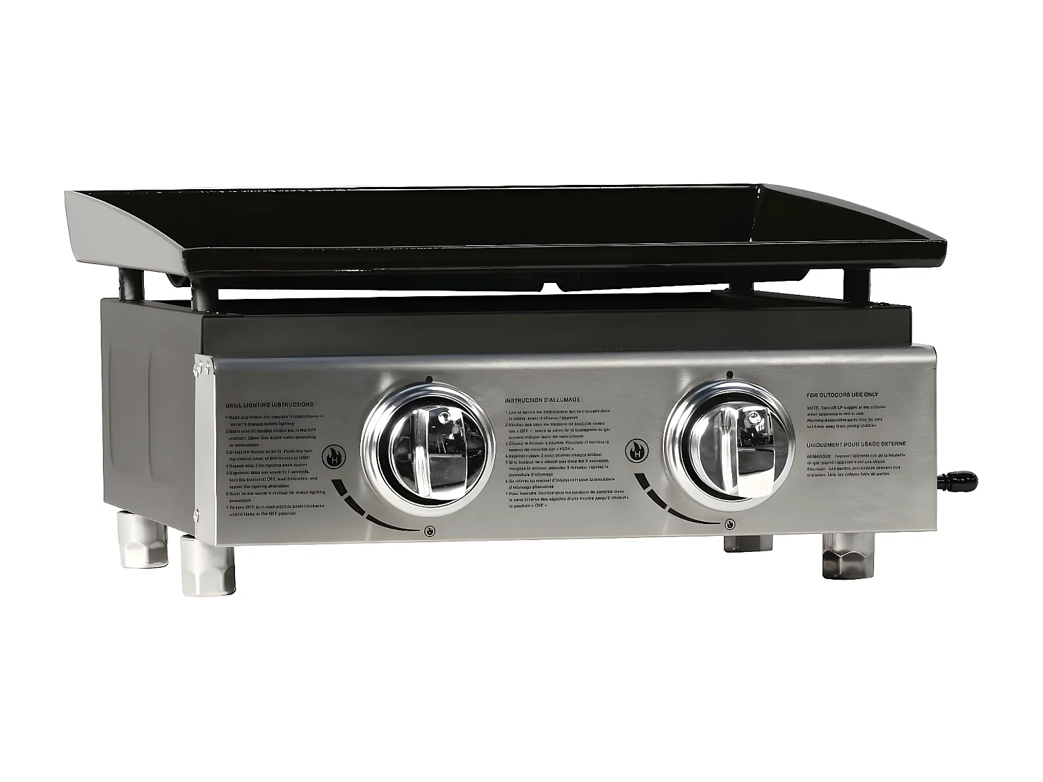 Gasplaat "Presto 2" - 2 branders - Kookoppervlak 46 x 39,5 cm - Grijs