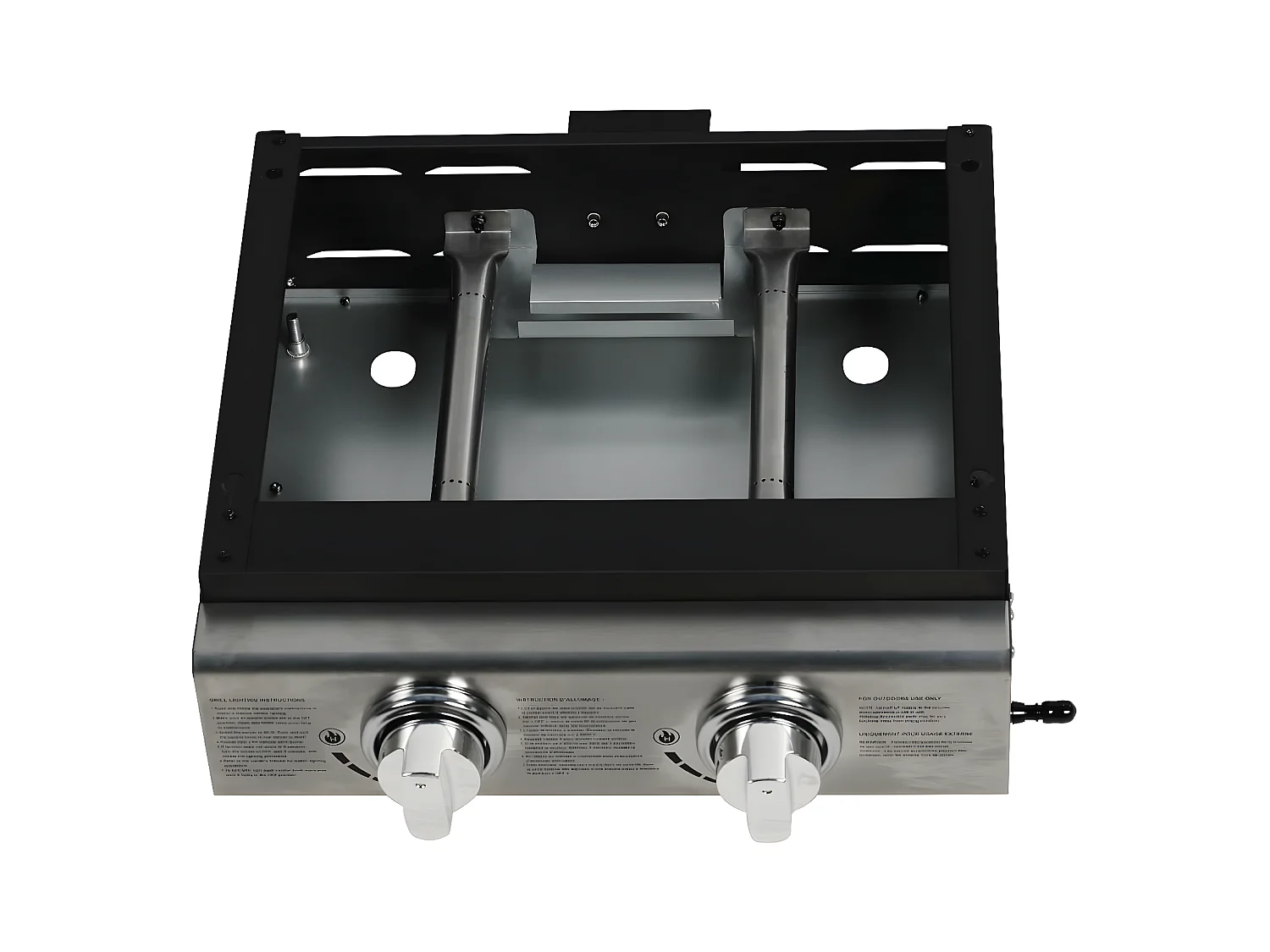 Chapa a gás "Presto 2" - 2 queimadores - Superfície de cozimento de 46 x 39,5 cm - Cinza