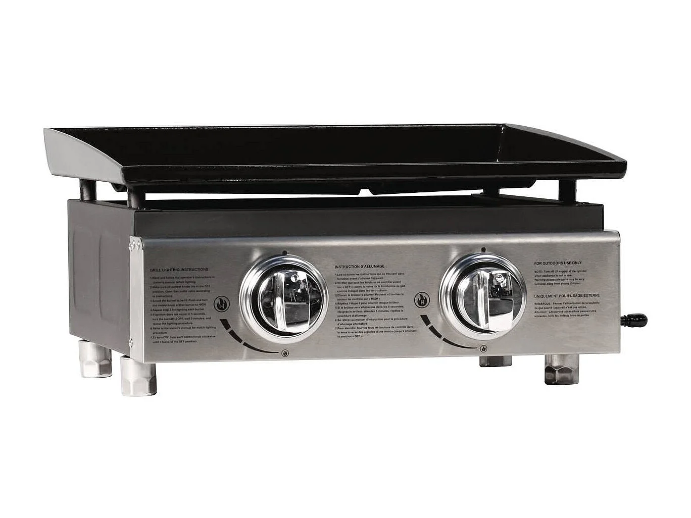 Plancha "Presto 2" - 2 Brenner - 5 kW - Grau