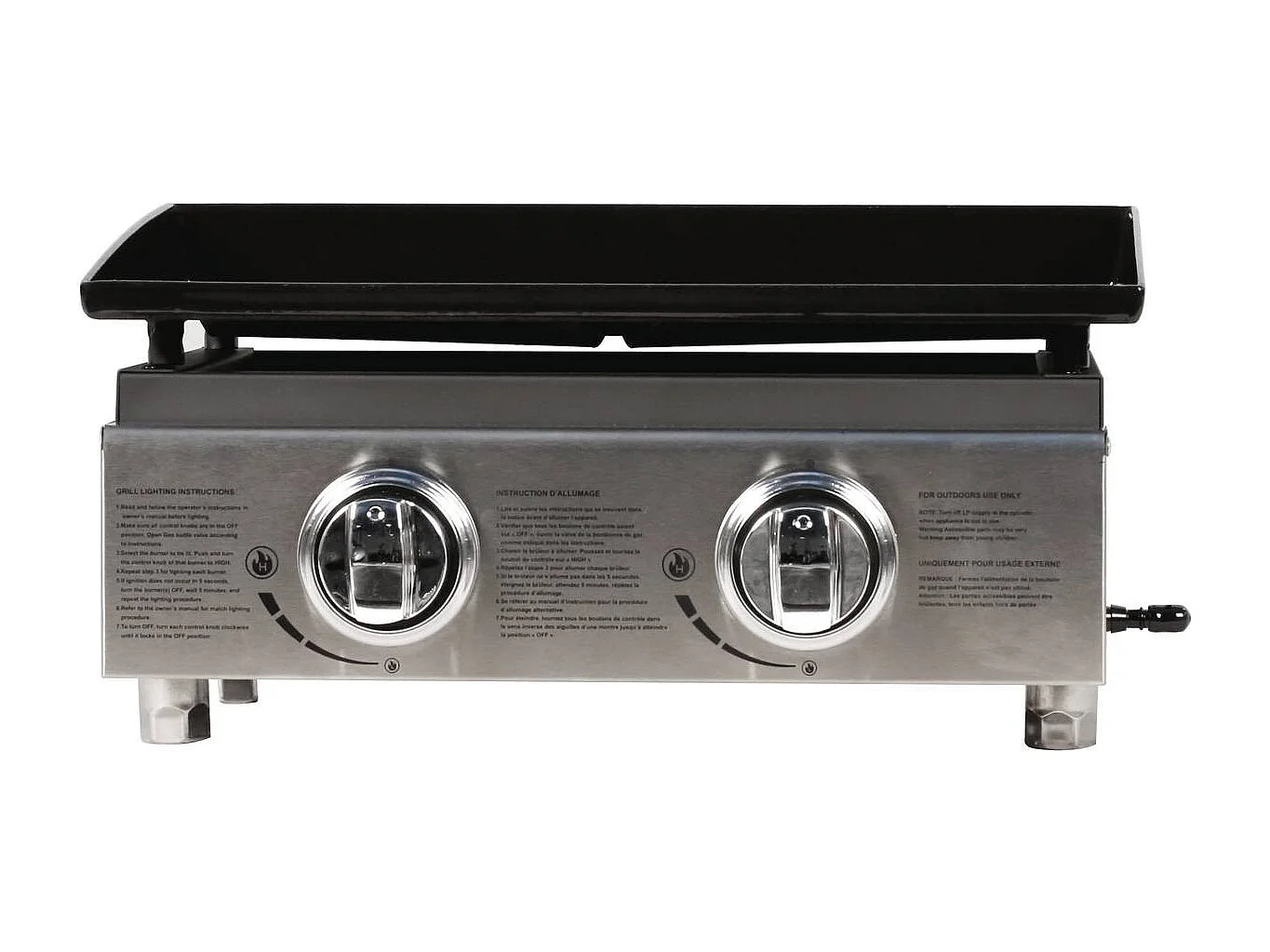 Plancha "Presto 2" - 2 Brenner - 5 kW - Grau