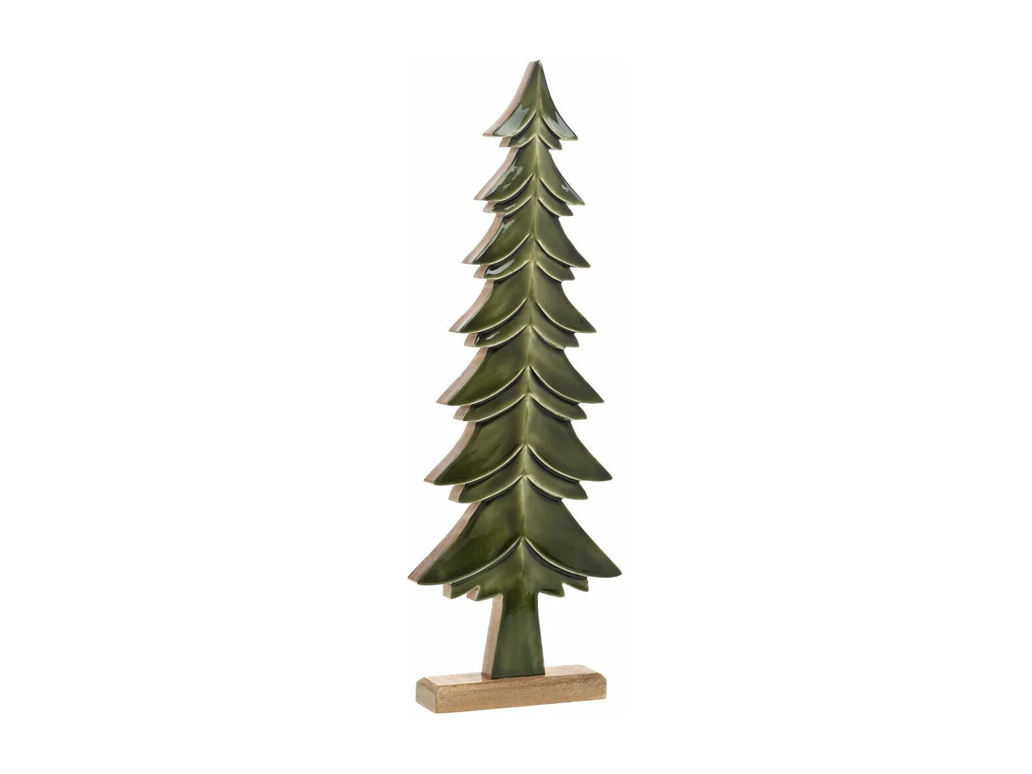Sapins décoratifs en bois de manguier vert (Lot de 3)